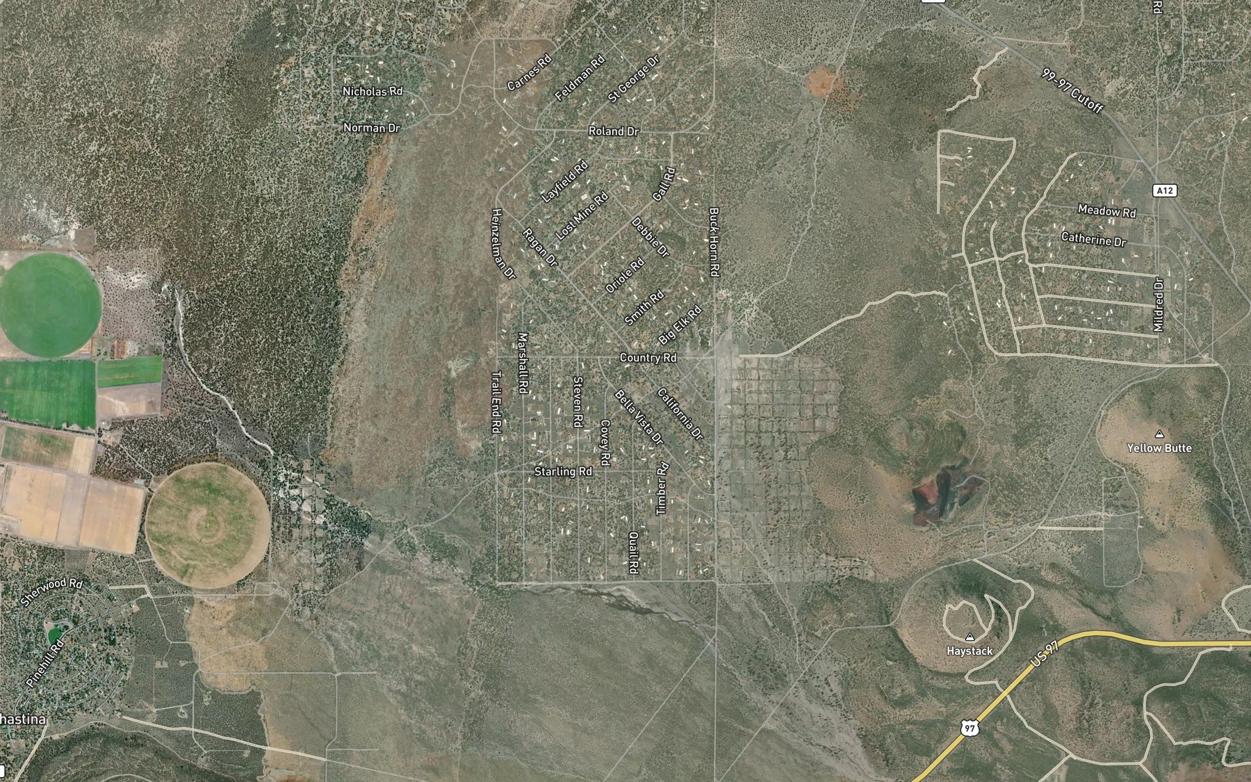 Satellite map of the Whitney Creek