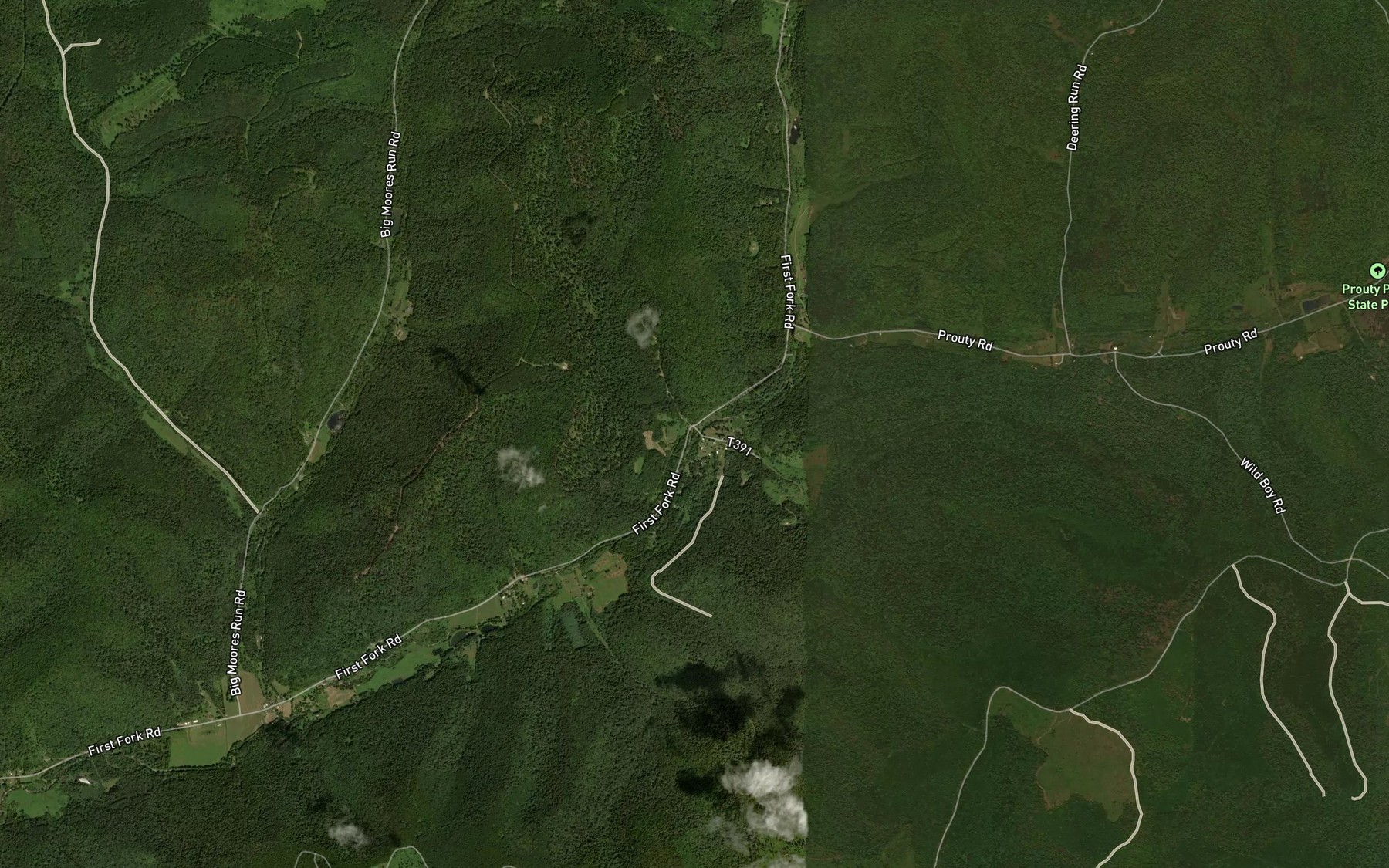 Satellite map of the Pine Run