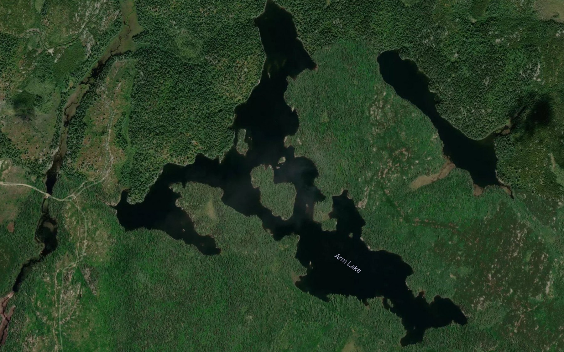 Satellite map of the Arm Lake