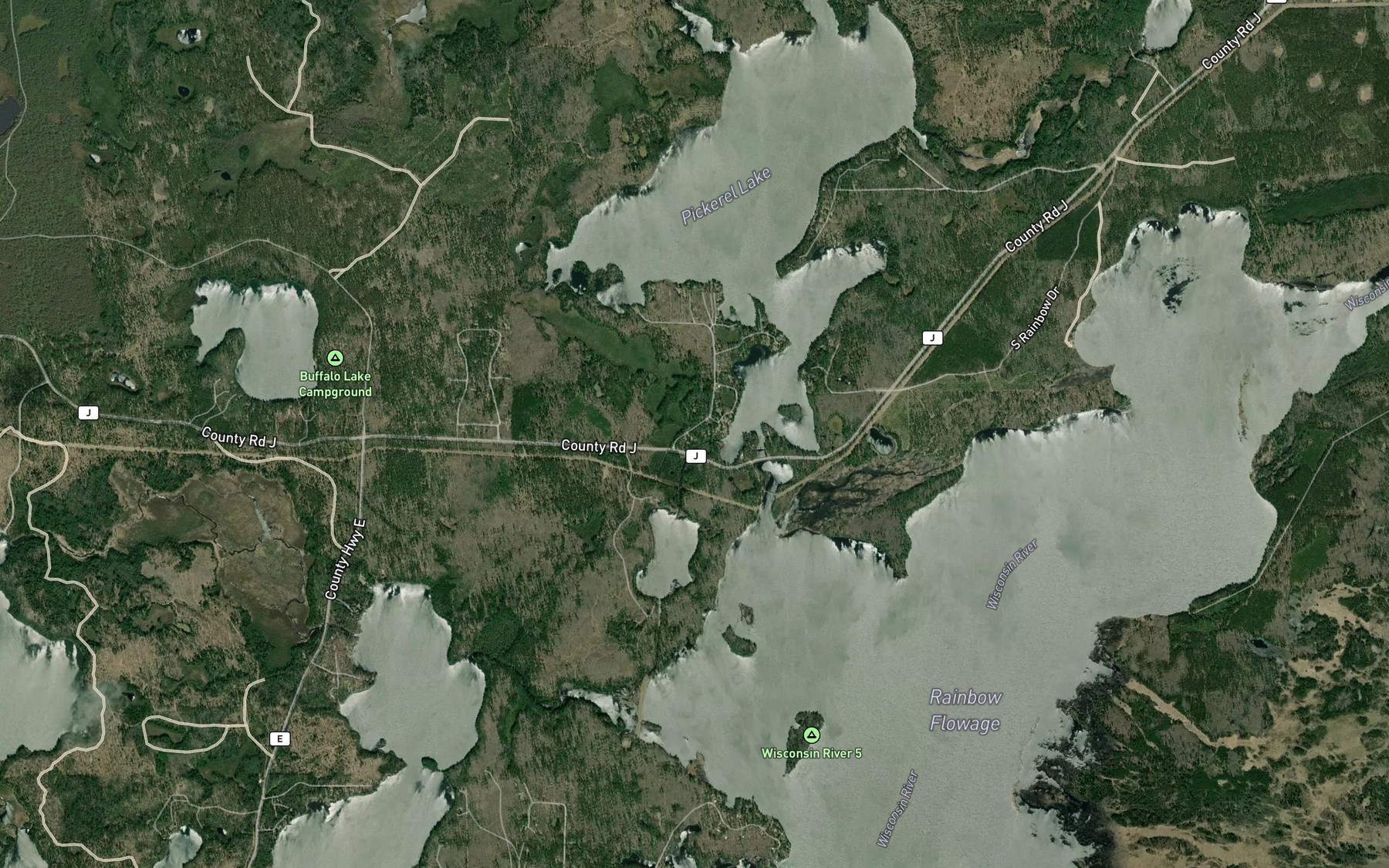 Satellite map of the Pickerel Lake 78