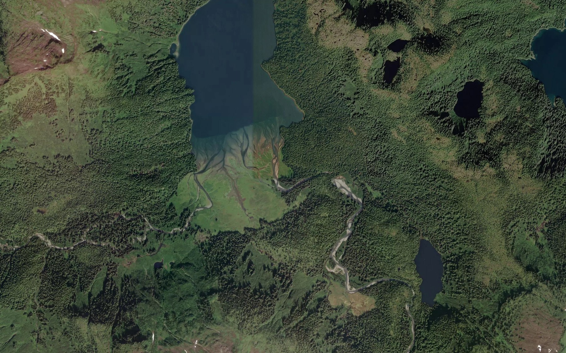 Satellite map of the Glacial River