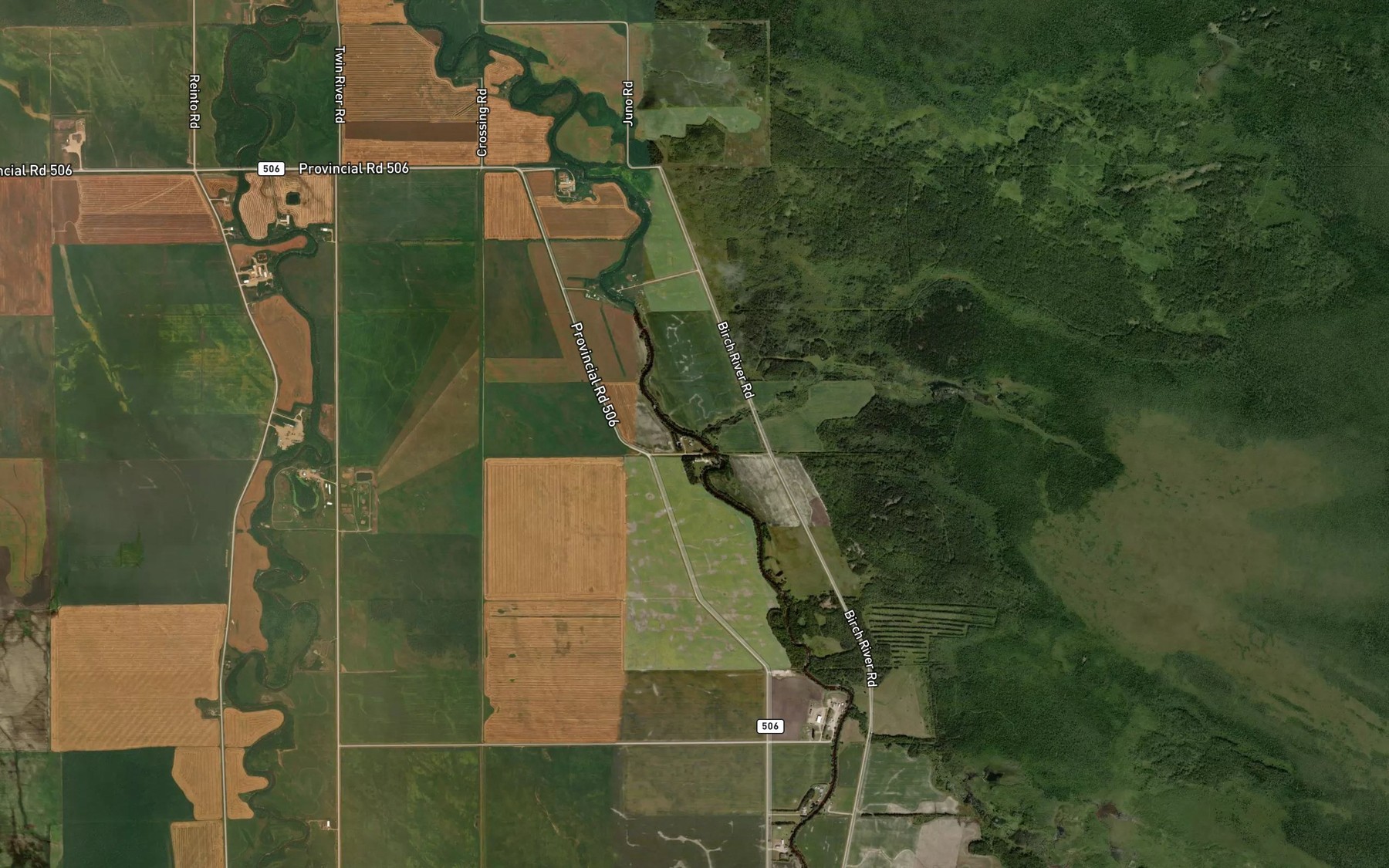 Satellite map of the Forostiak Creek