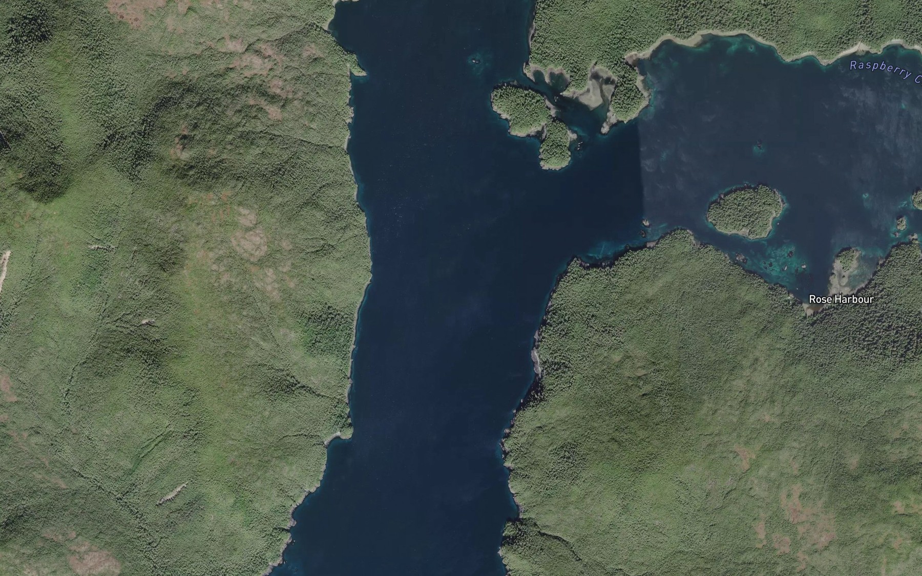 Satellite map of the Houston Stewart Channel