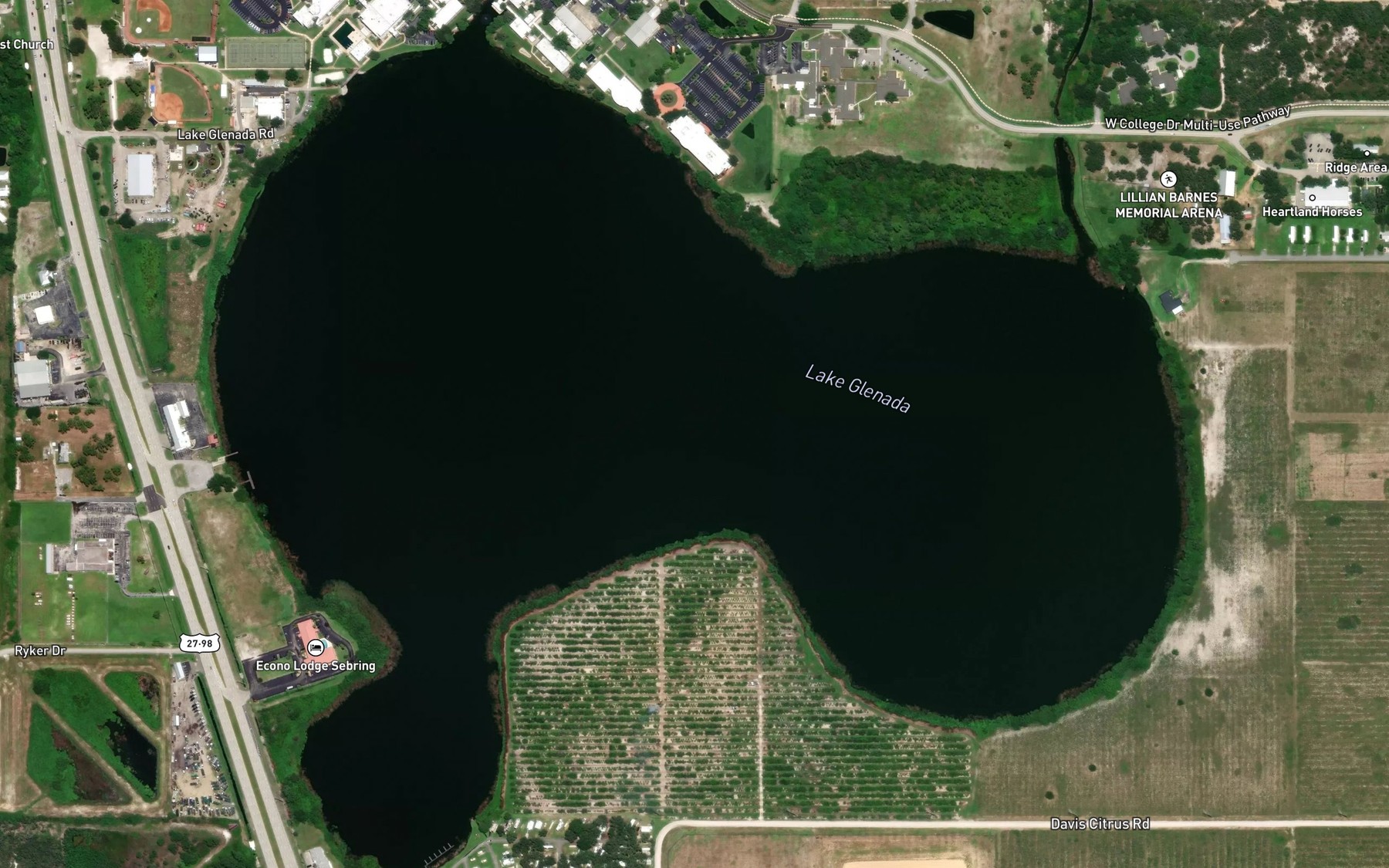 Satellite map of the Lake Glenada
