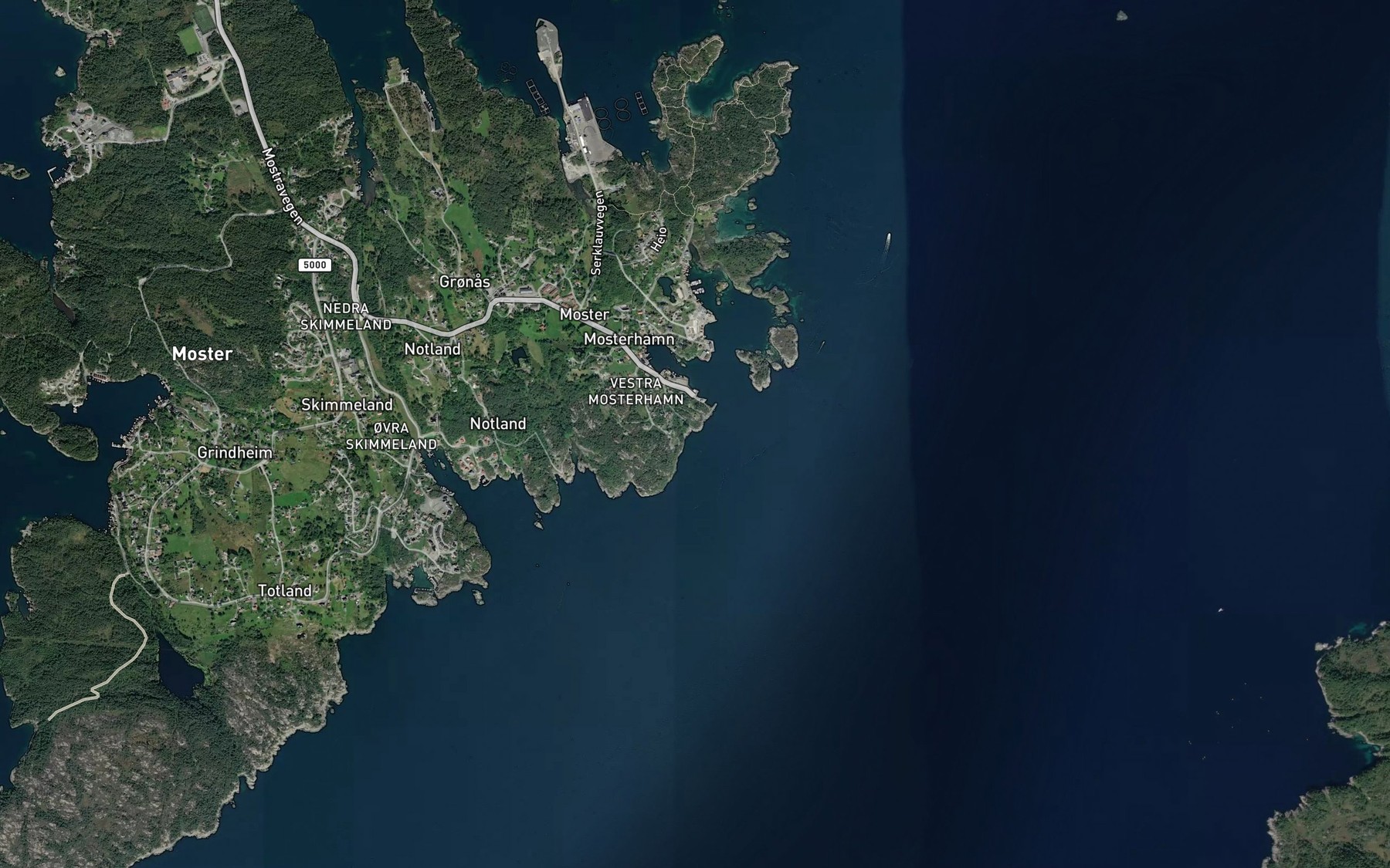 Satellite map of the Hestavika