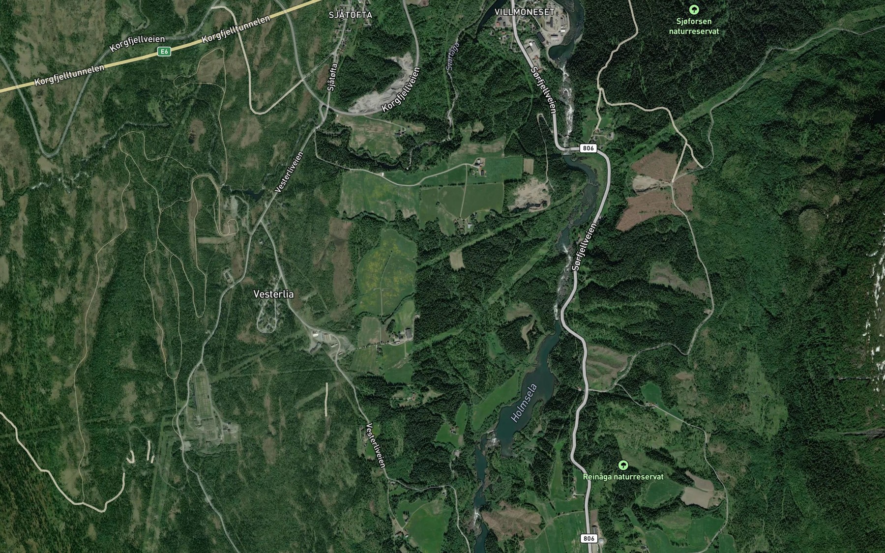Satellite map of the Sordalsbekken