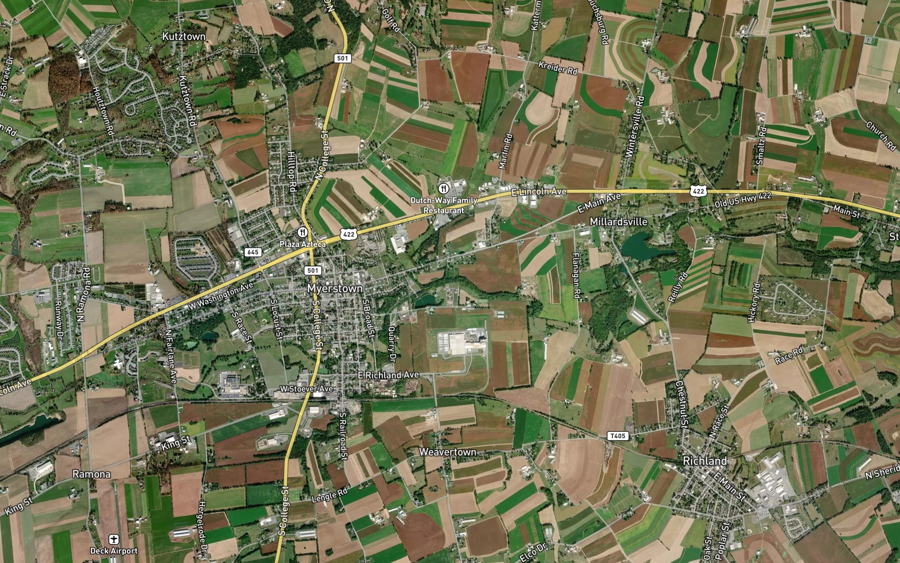 Satellite map of the Owl Creek