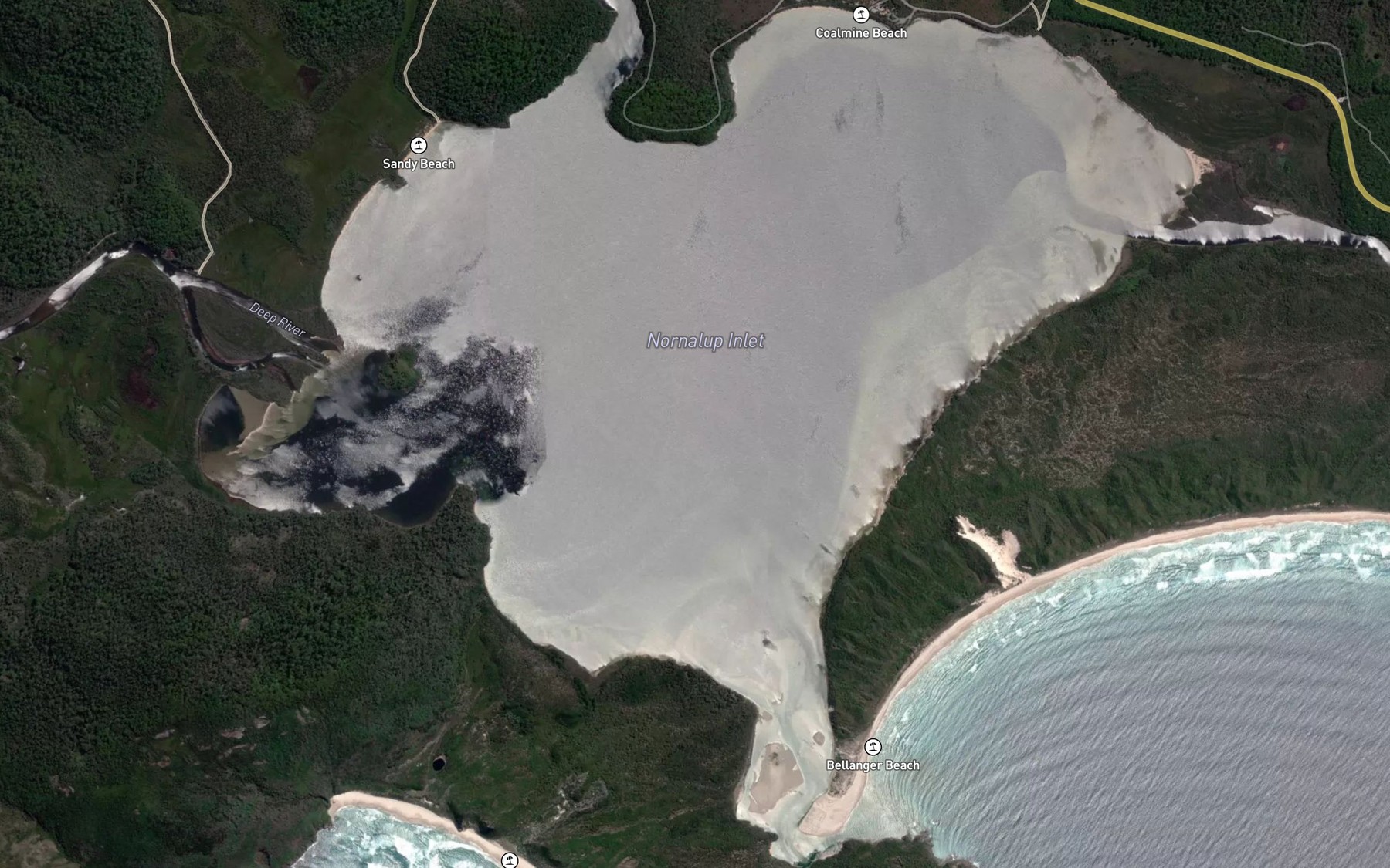 Satellite map of the Nornalup Inlet
