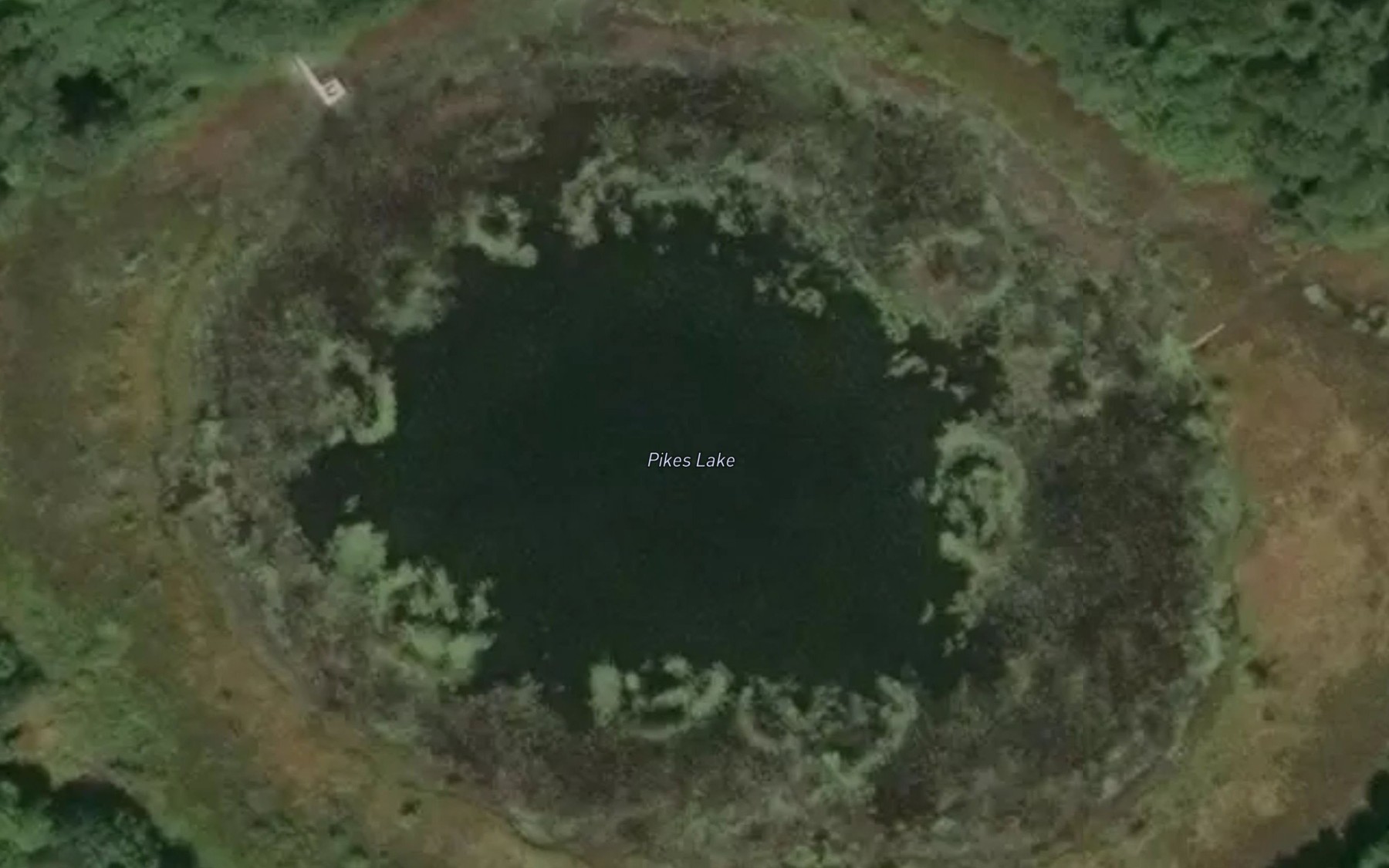 Satellite map of the Pikes Lake