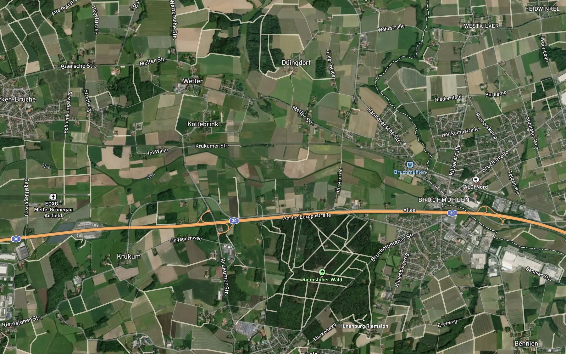Satellite map of the Suttbach