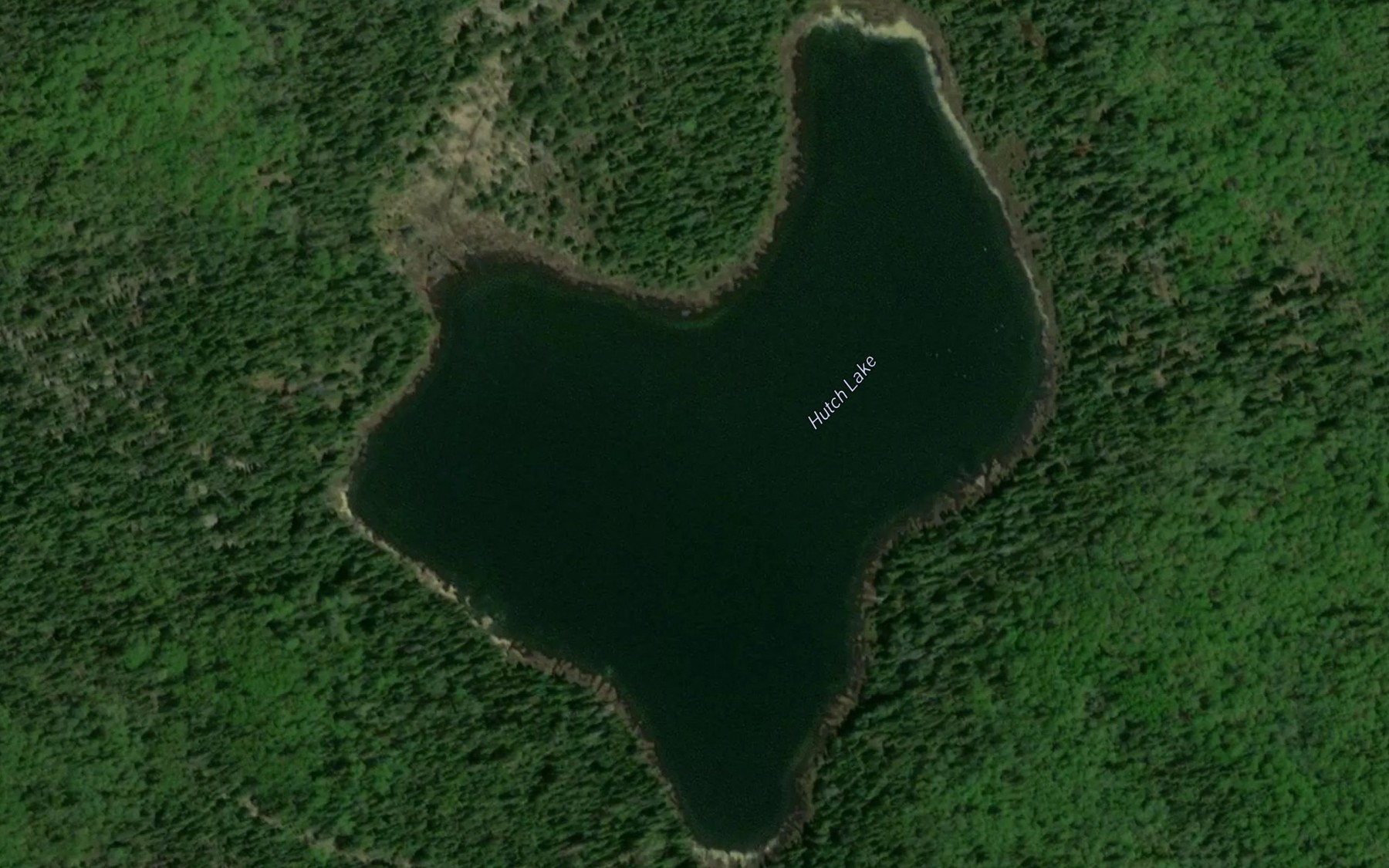 Satellite map of the Hutch Lake