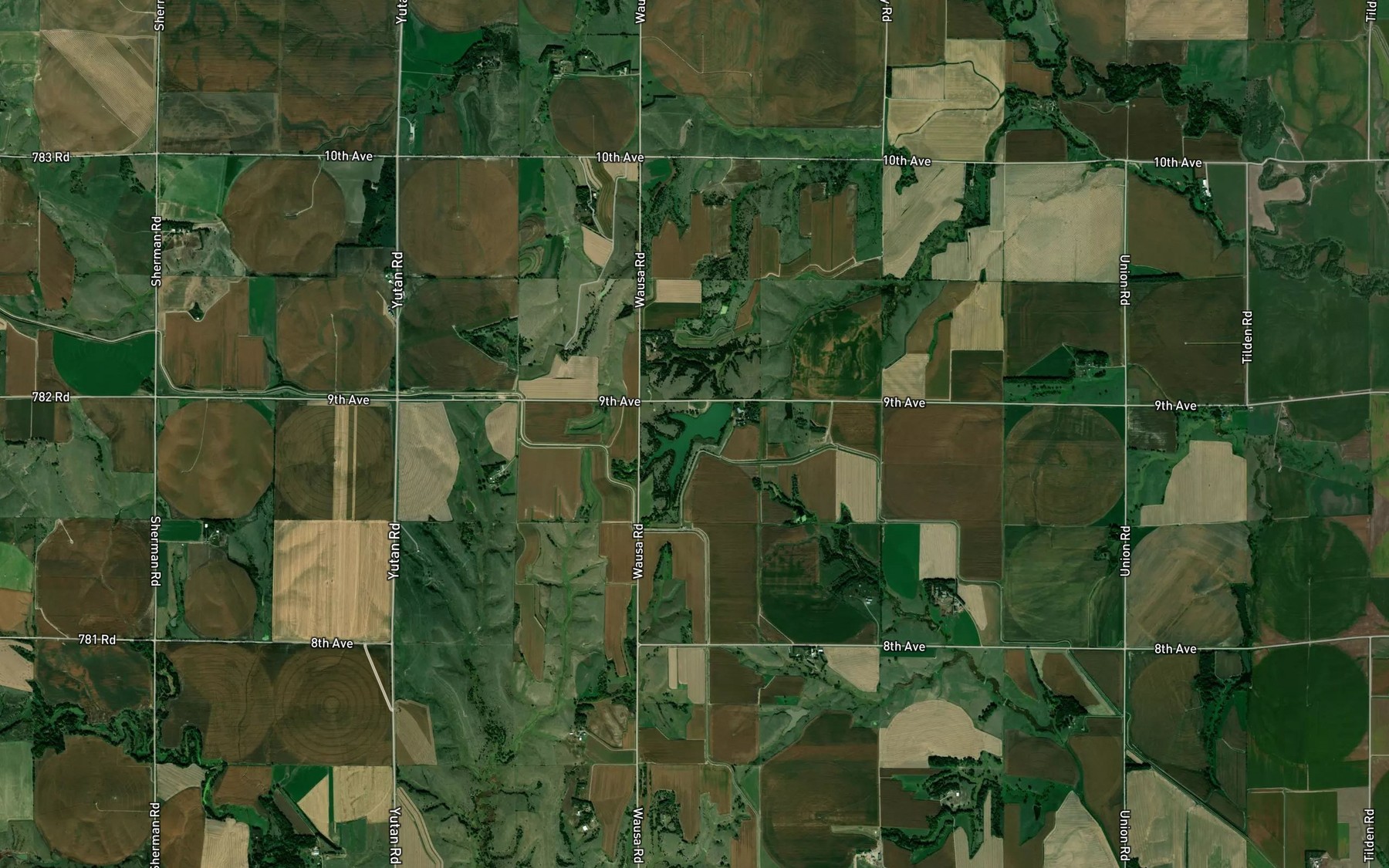 Satellite map of the Farwell South Reservoir