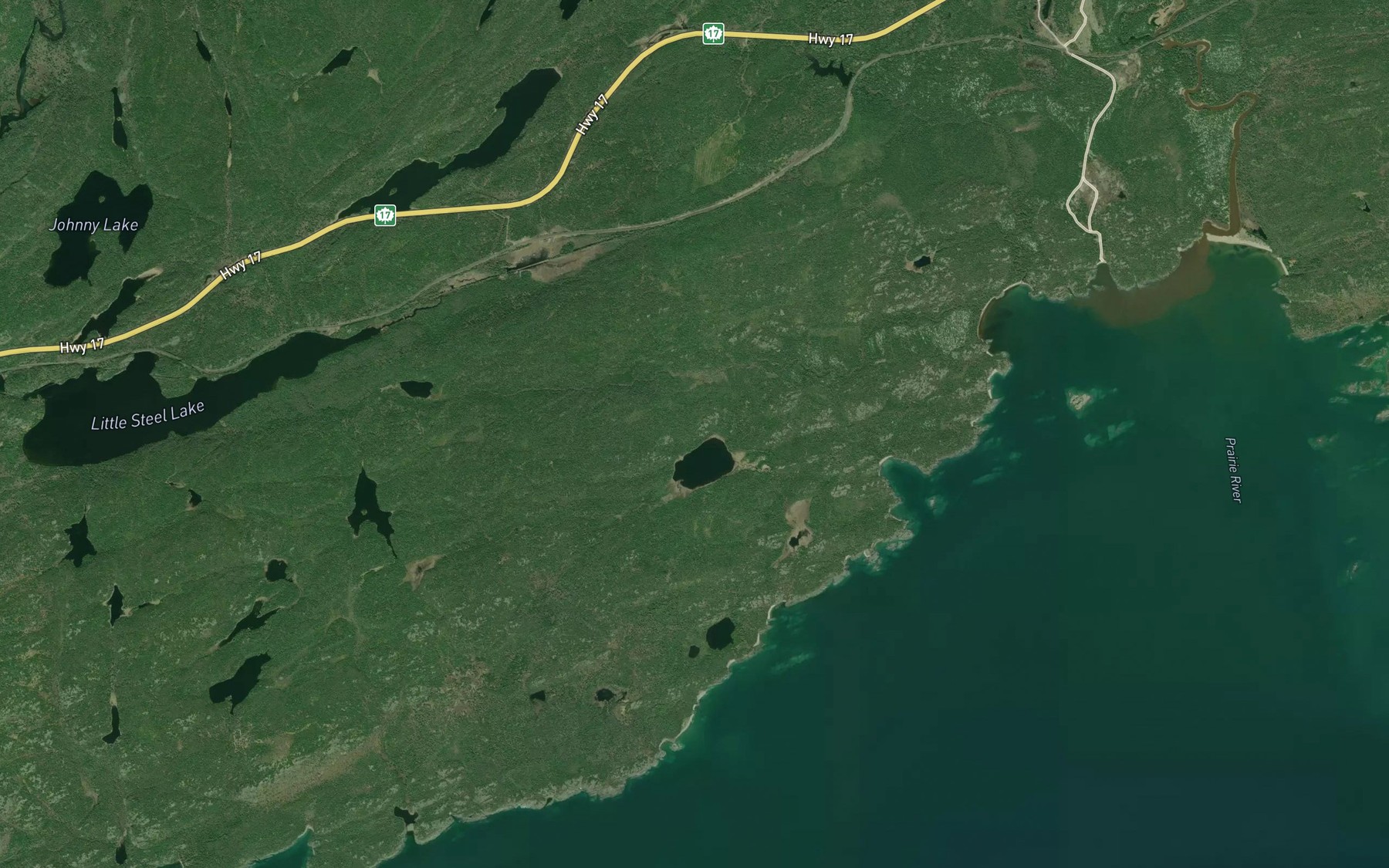 Satellite map of the Sandy Lake