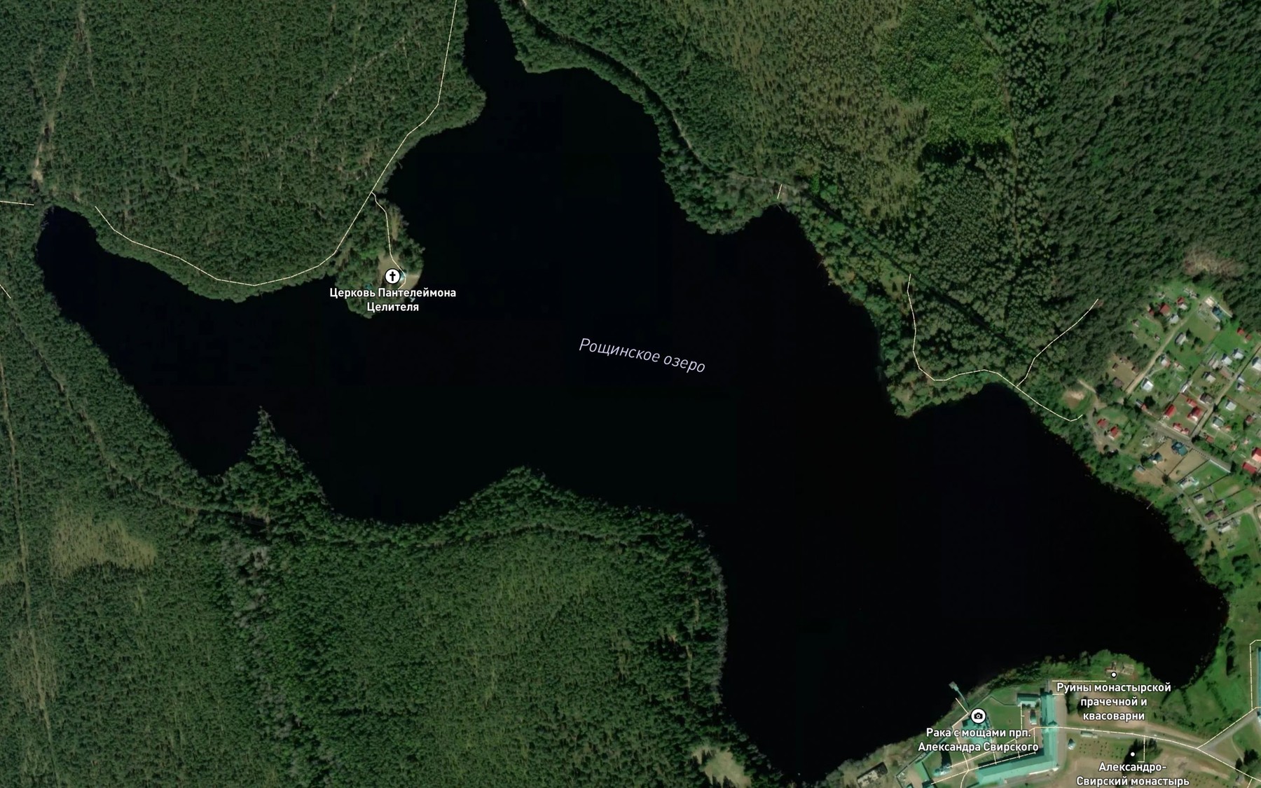 Satellite map of the Oz. Roshchinskoye