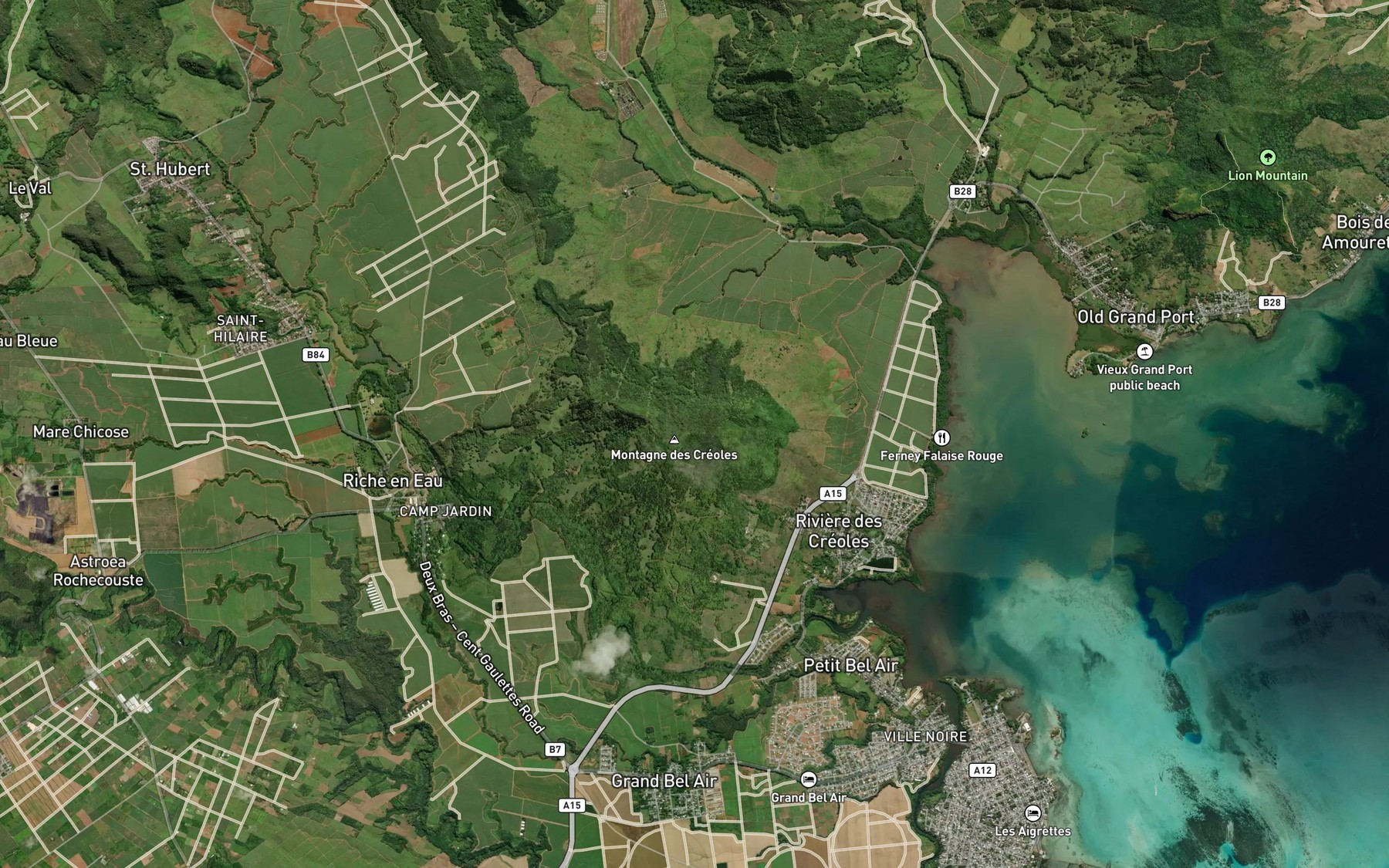 Satellite map of the Trou Thomy