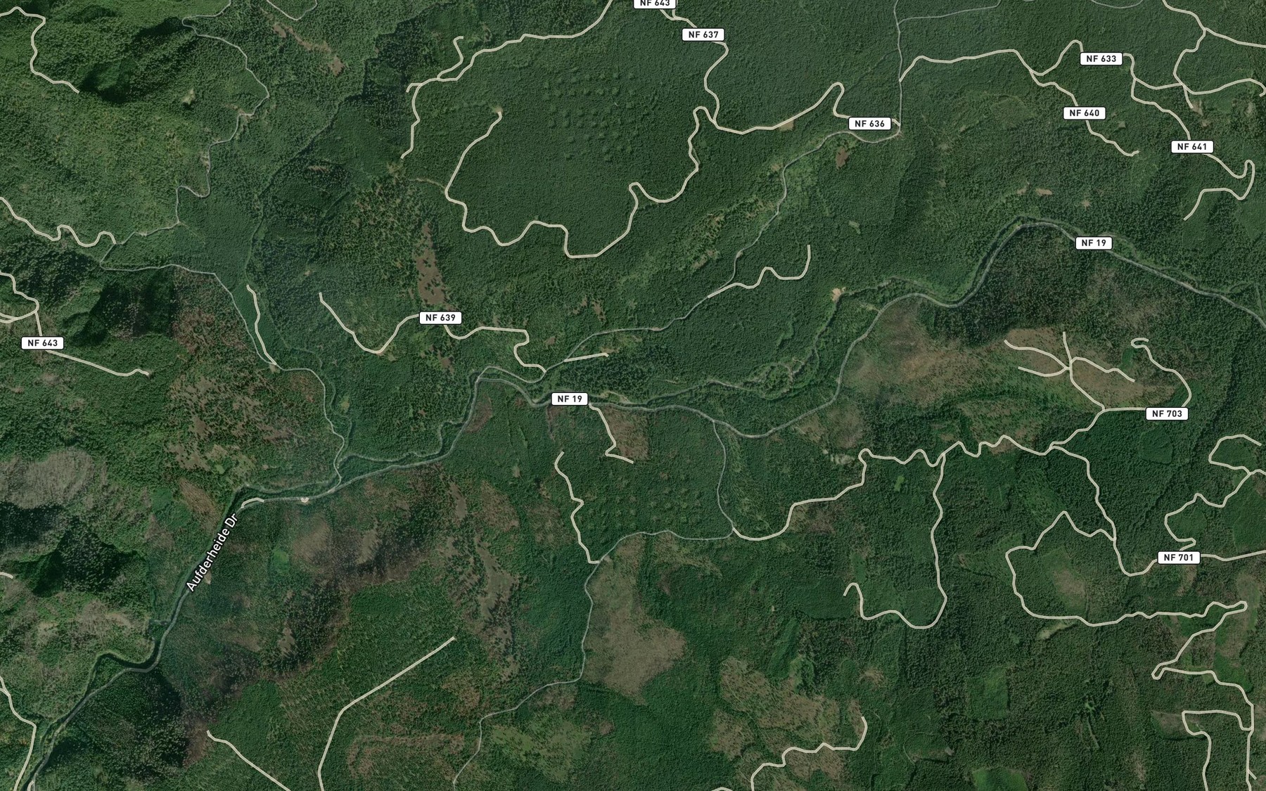 Satellite map of the Coffee Creek
