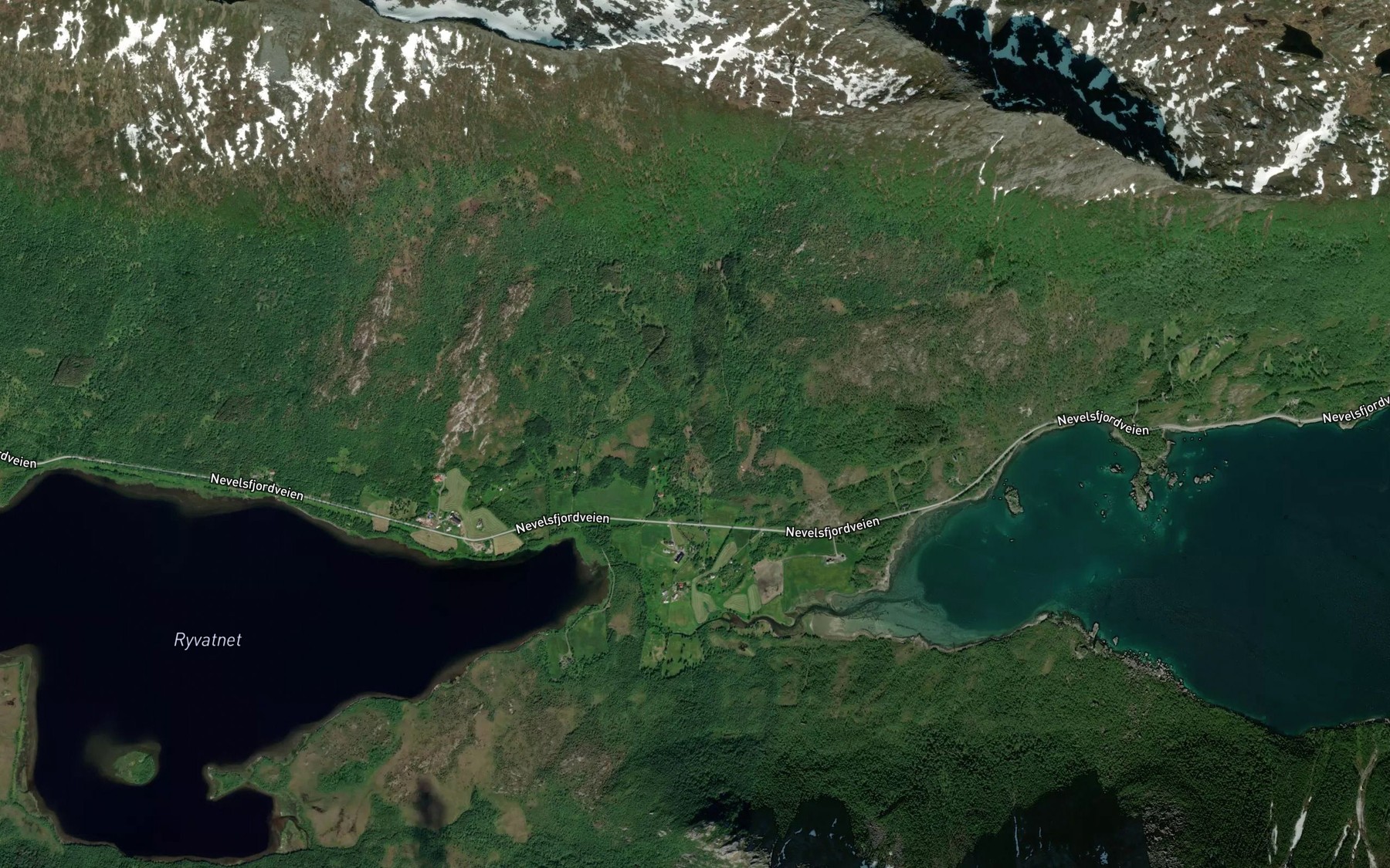 Satellite map of the Tverrelva