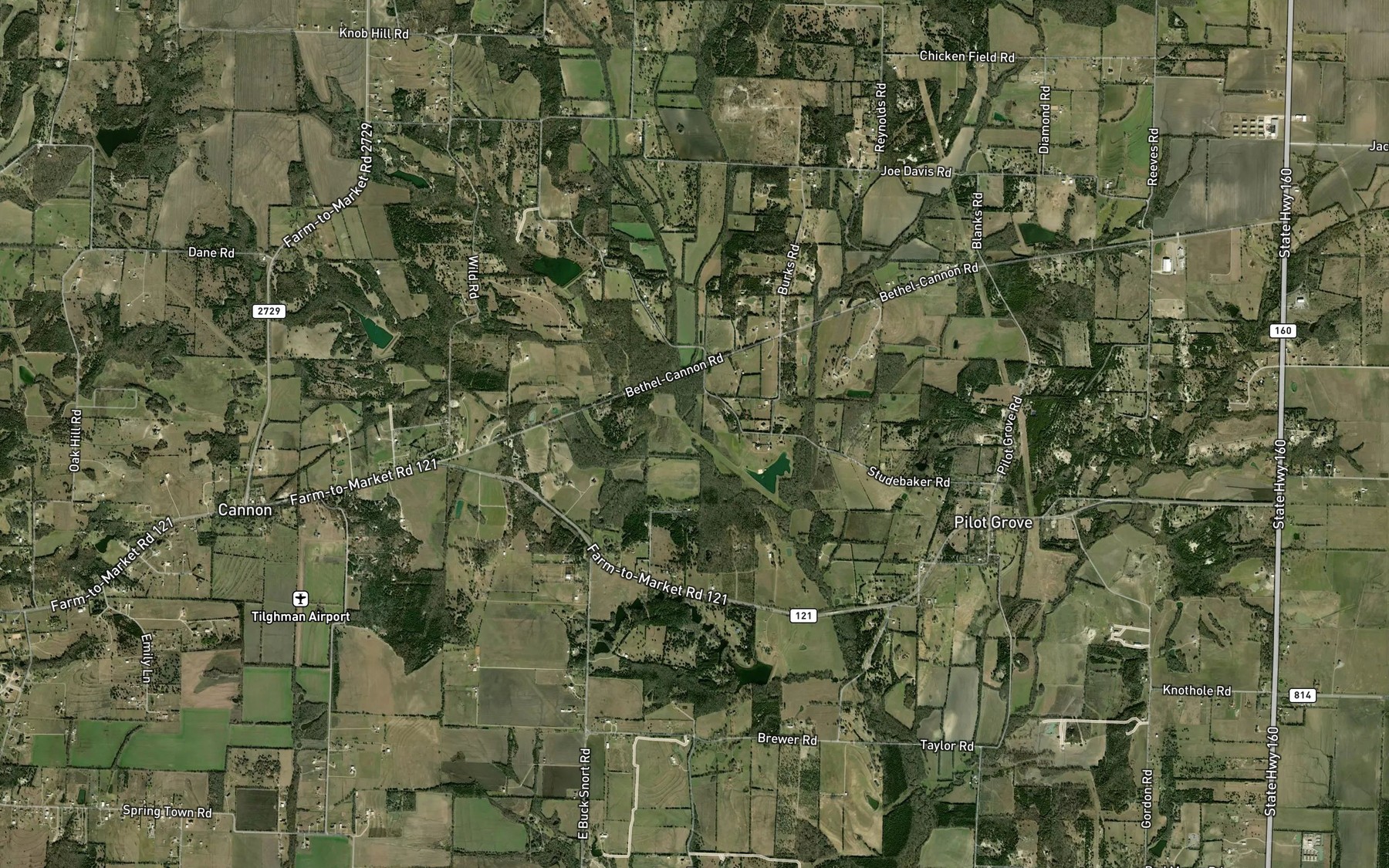 Satellite map of the West Fork Pilot Grove Creek