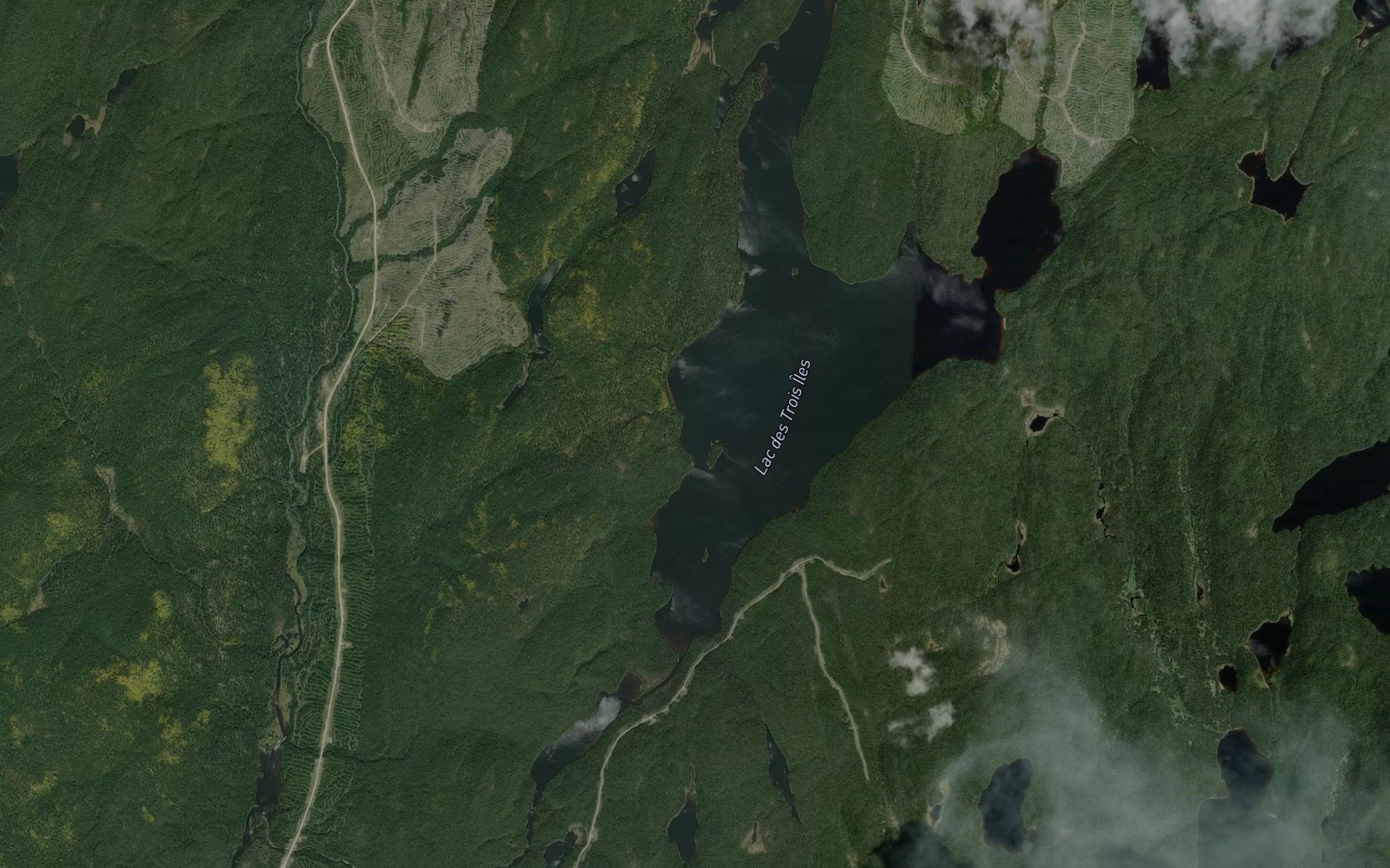 Satellite map of the Lac des Trois Iles