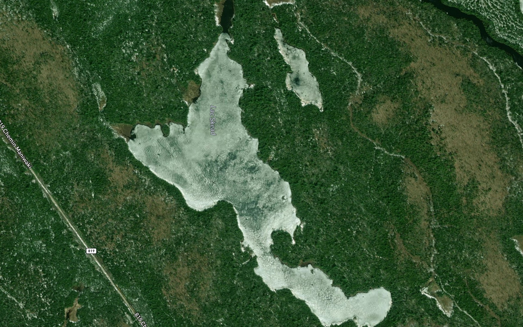Satellite map of the Lac Skead