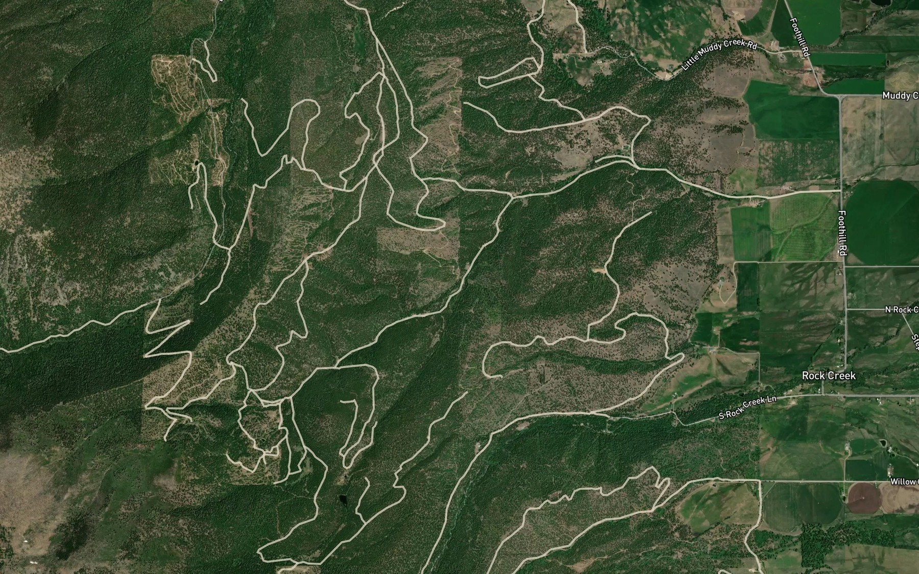 Satellite map of the Clear Creek