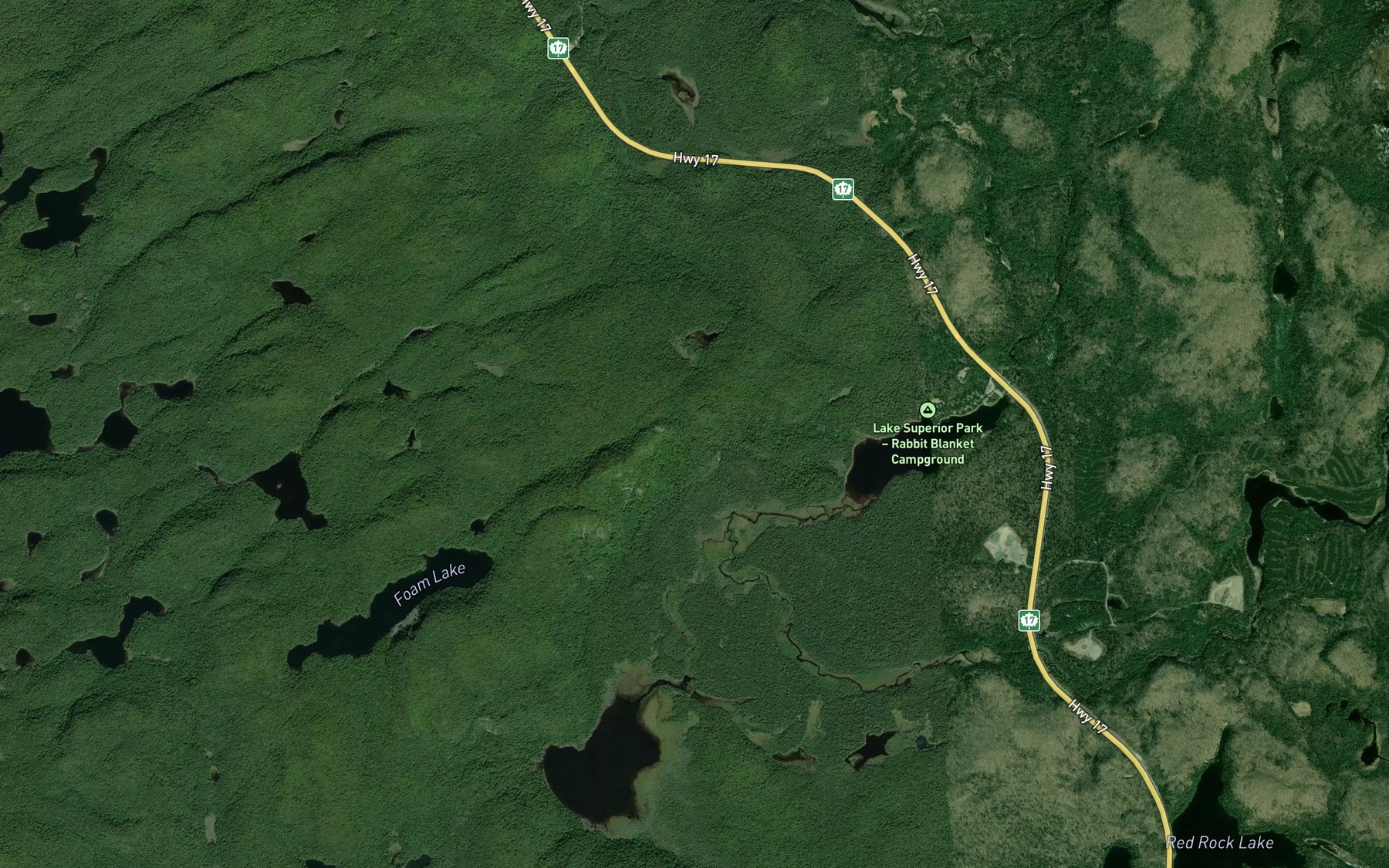 Satellite map of the Kasubeck Creek