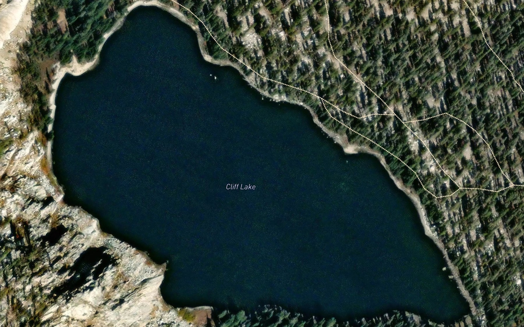 Satellite map of the Cliff Lake