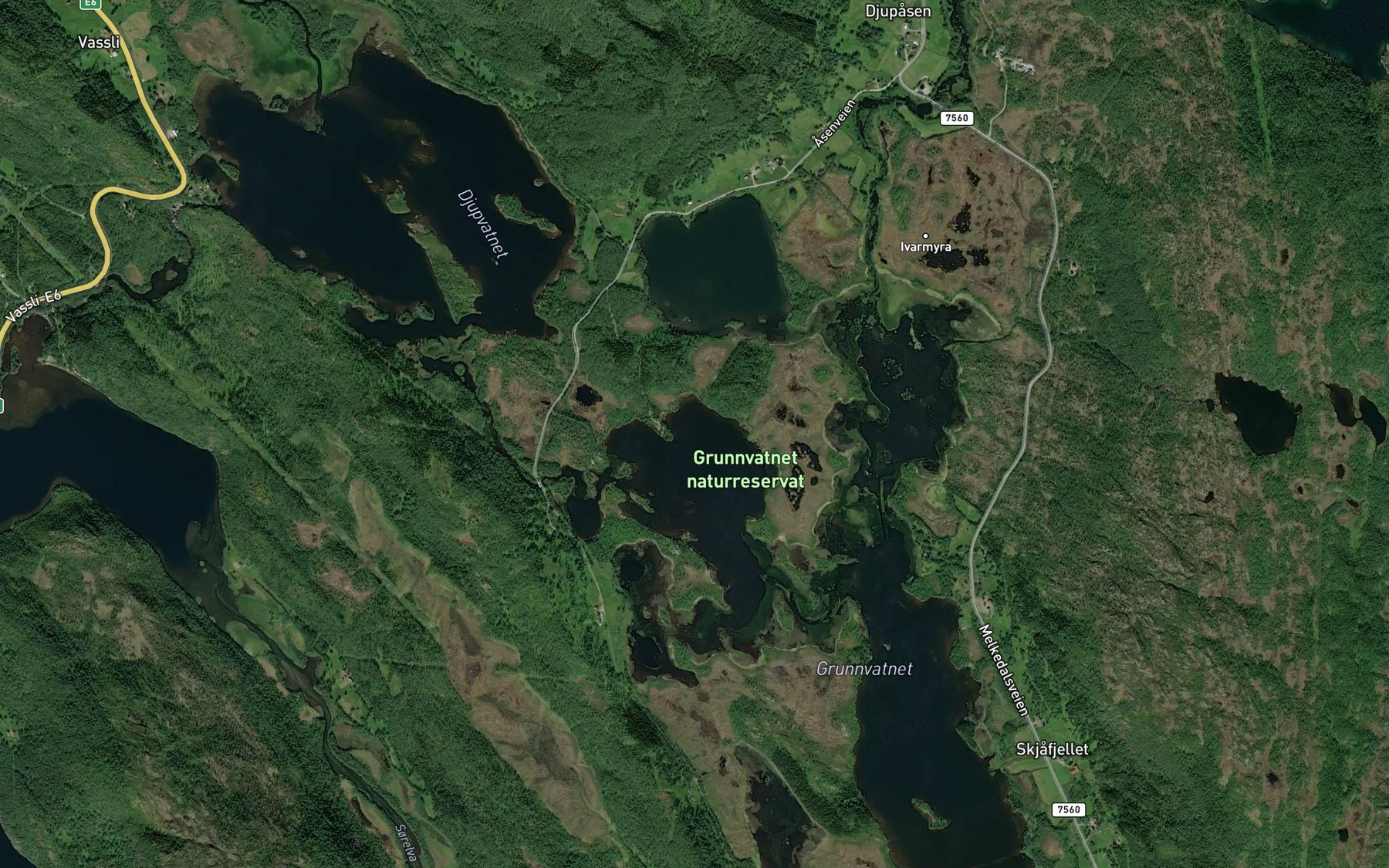 Satellite map of the Knutvatnet