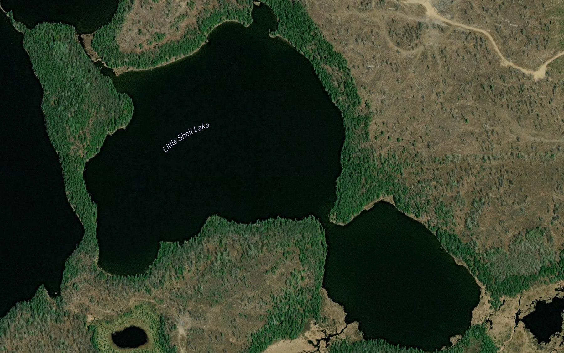 Satellite map of the Little Shell Lake
