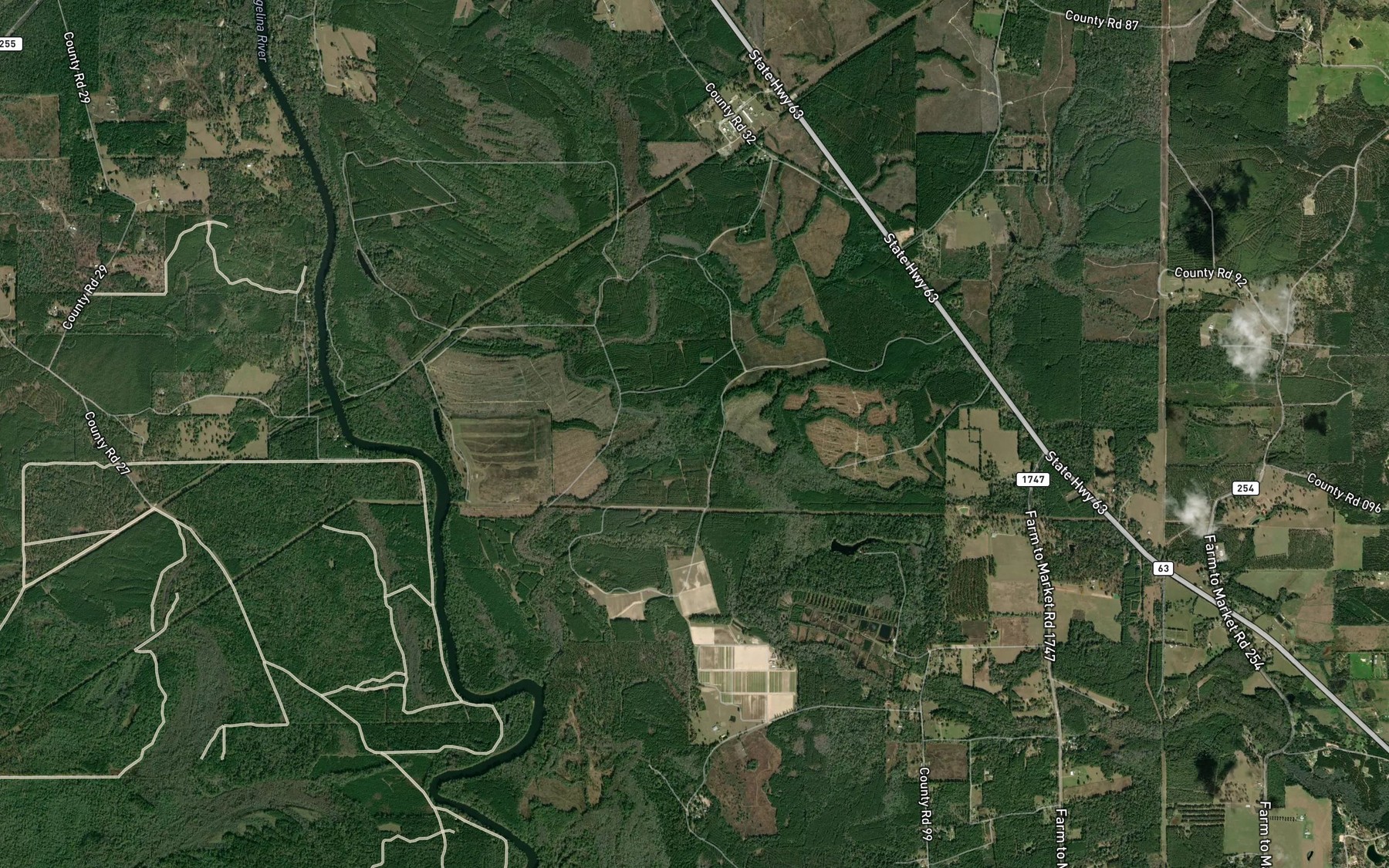 Satellite map of the Louis Creek