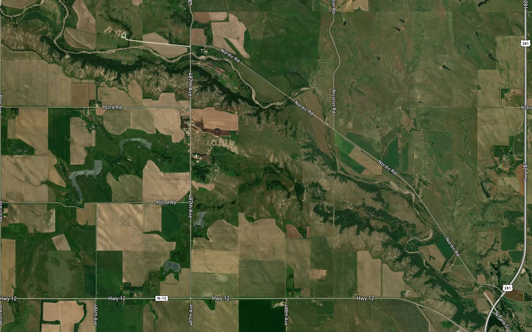 Satellite map of the Hoosier Creek