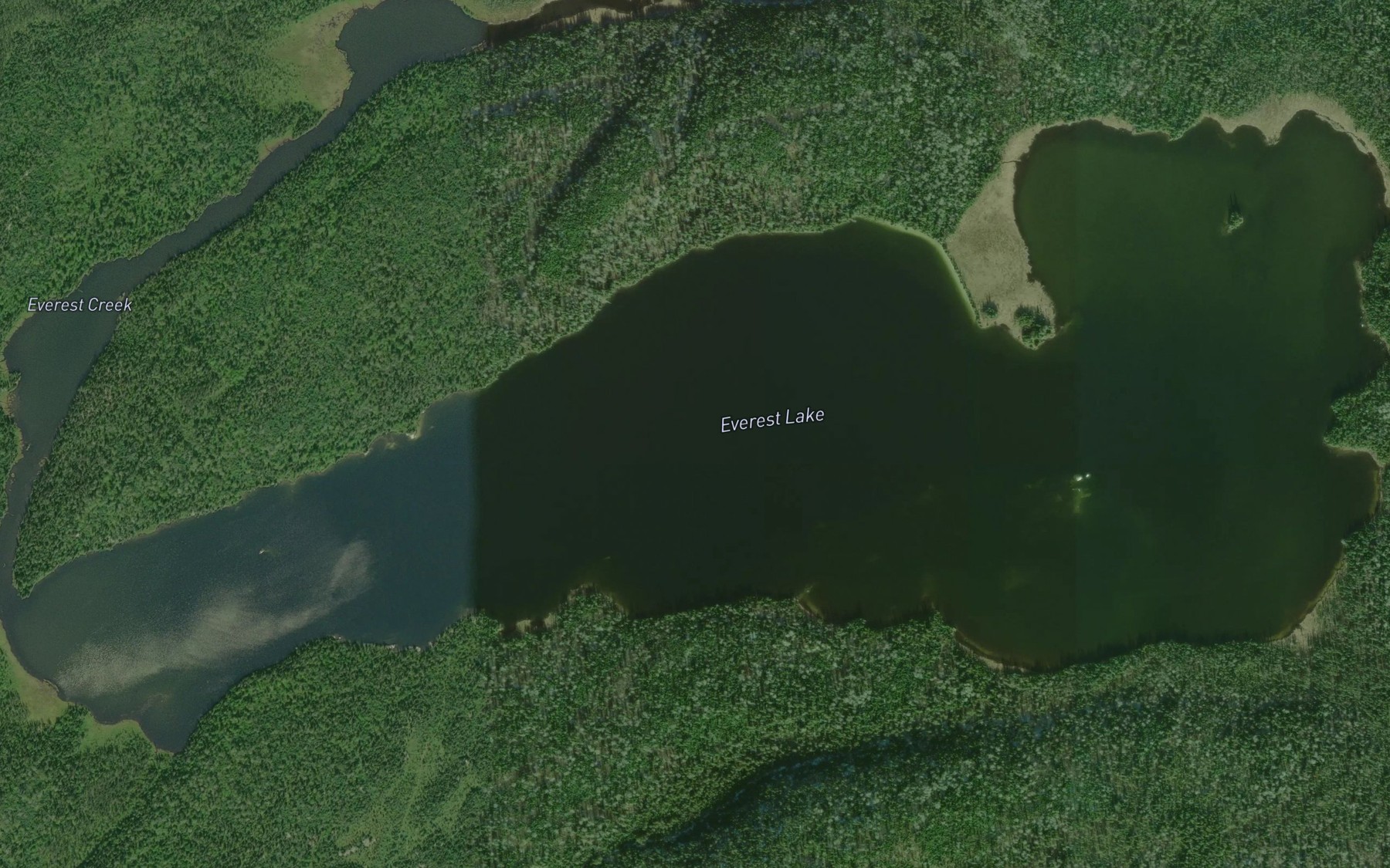 Satellite map of the Everest Lake
