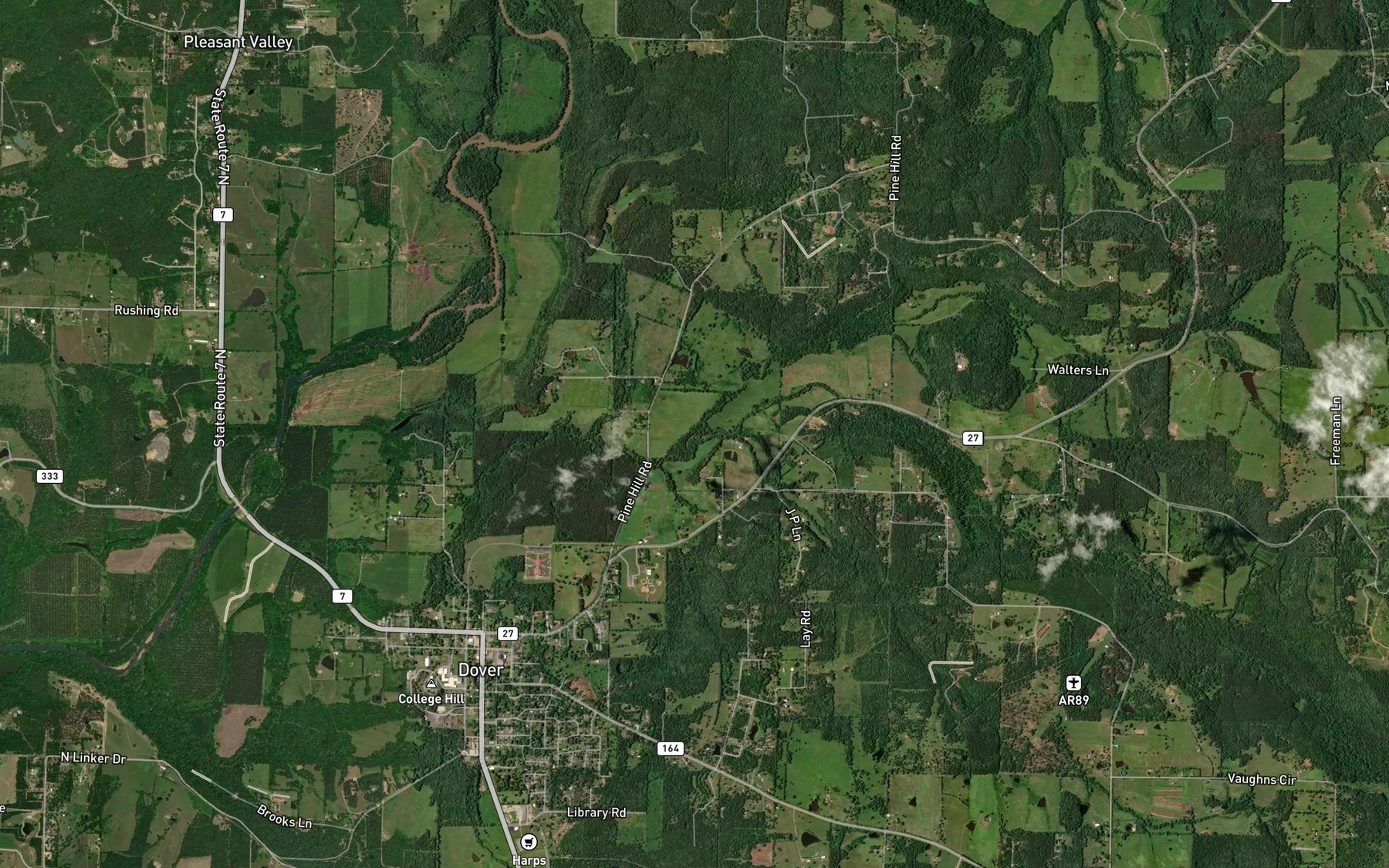 Satellite map of the Mud Creek