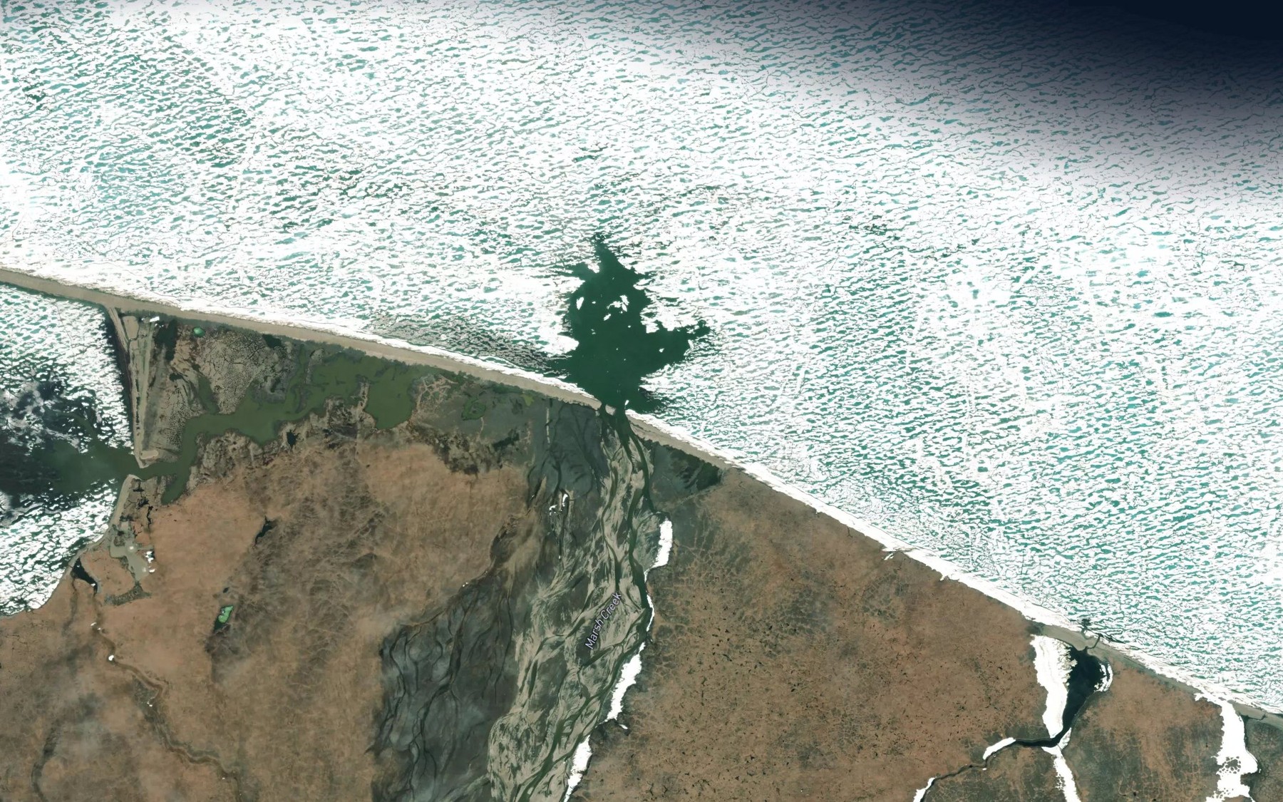 Satellite map of the Marsh Creek