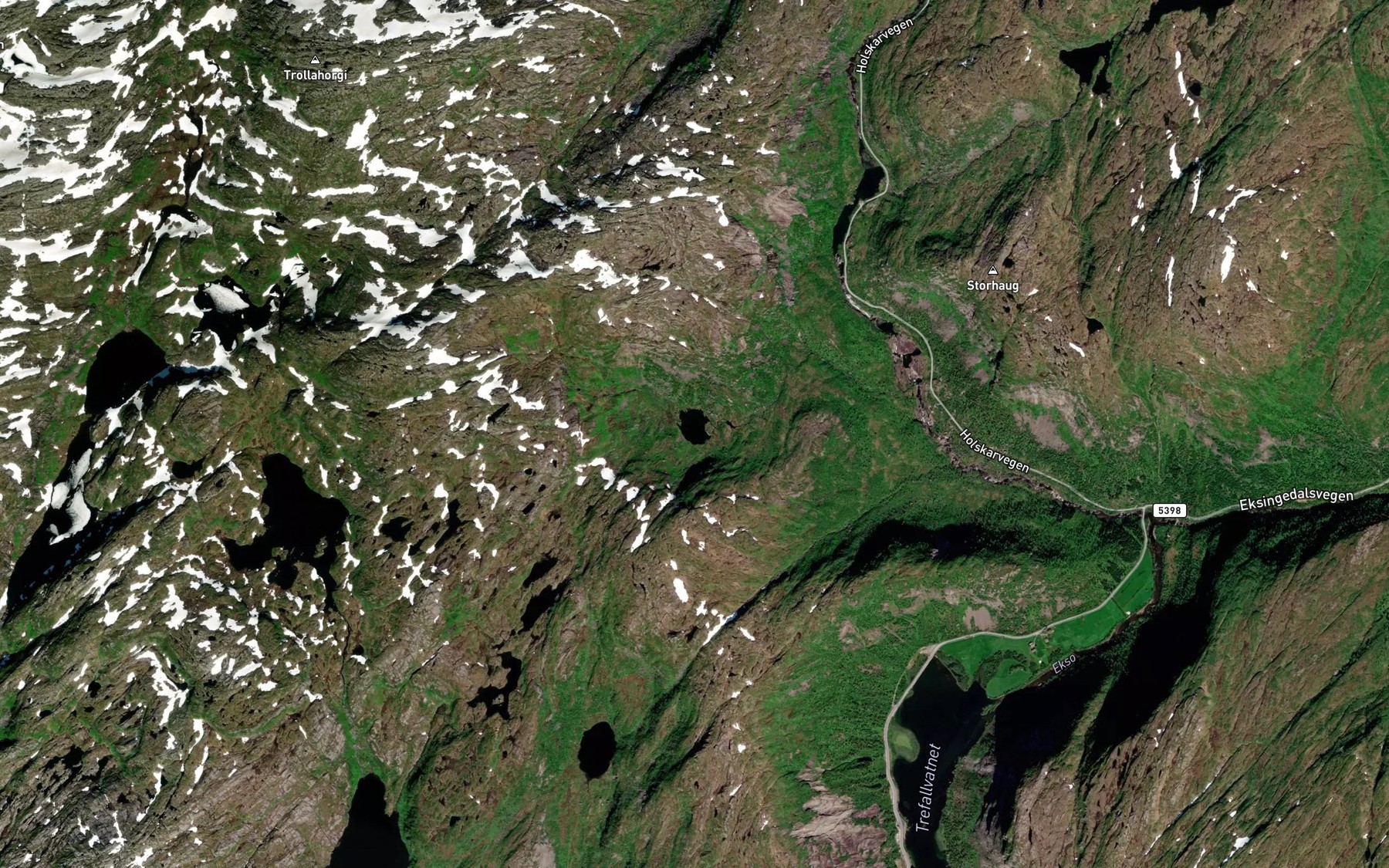 Satellite map of the Kjelldalstjorni