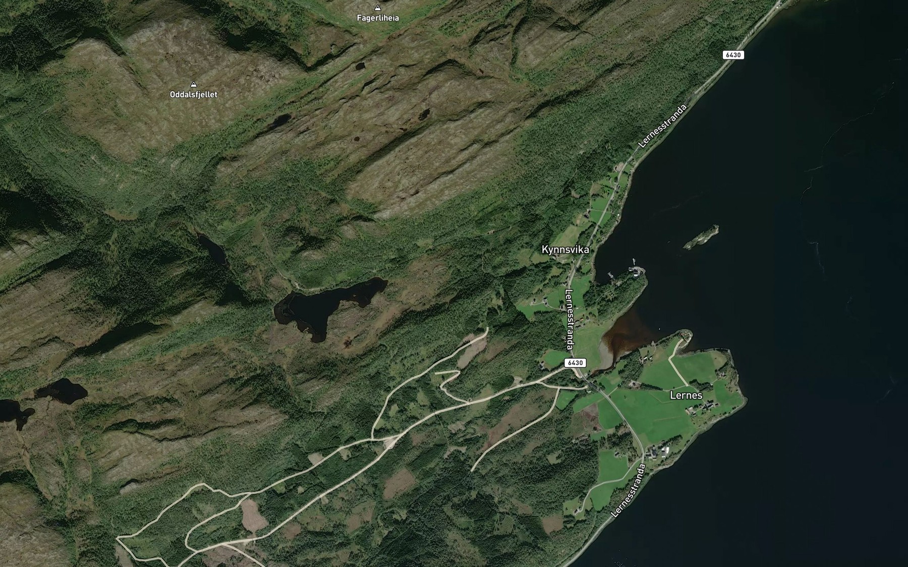 Satellite map of the Kjonsvikelva