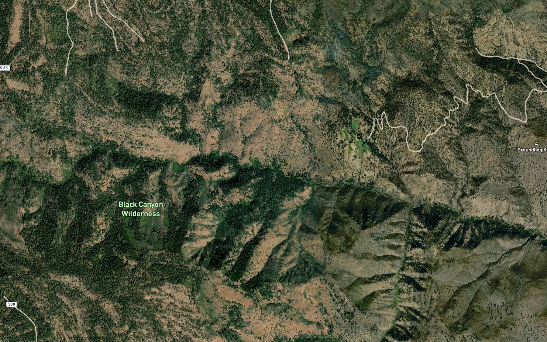Satellite map of the Bay Steer Creek