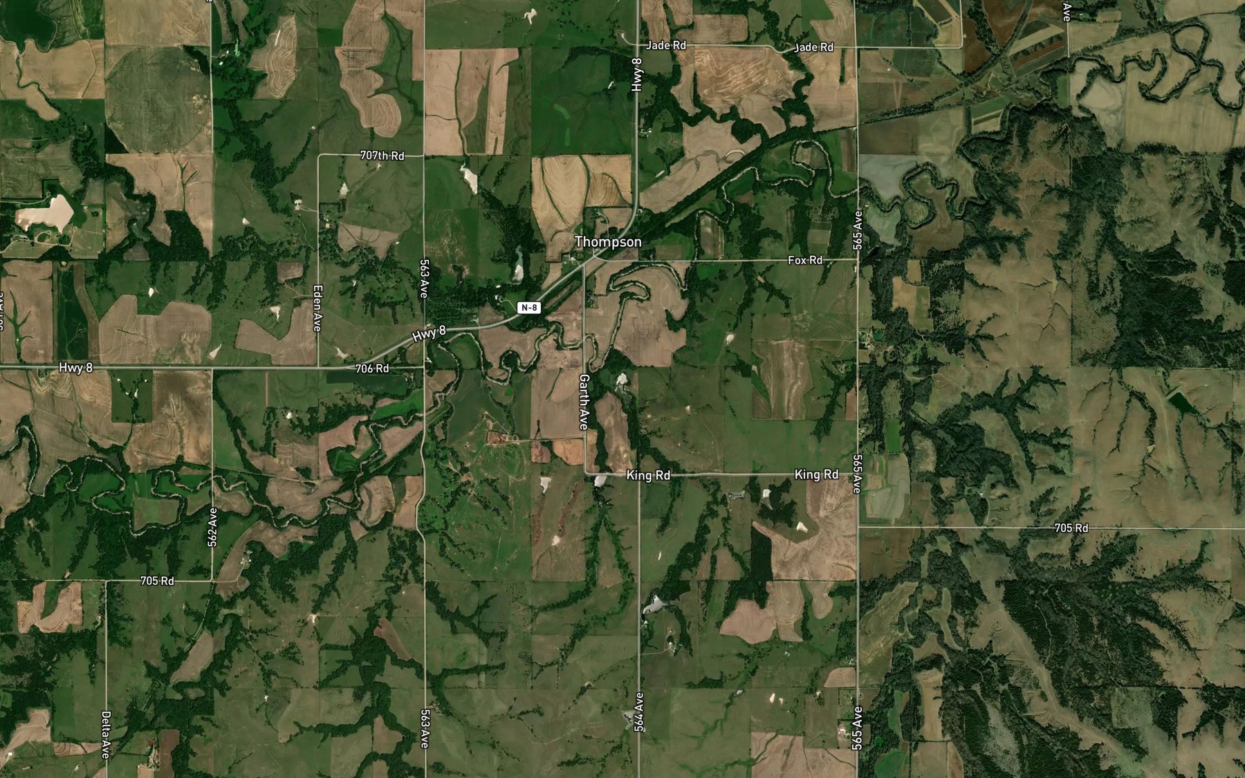 Satellite map of the Hein Reservoir