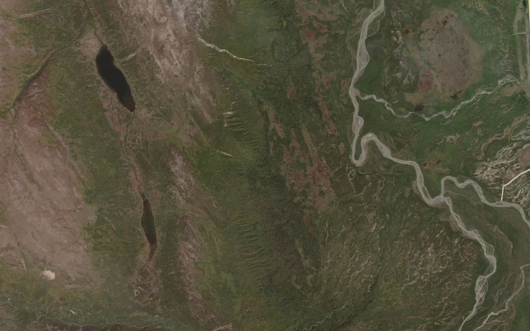 Satellite map of the Stanley Creek