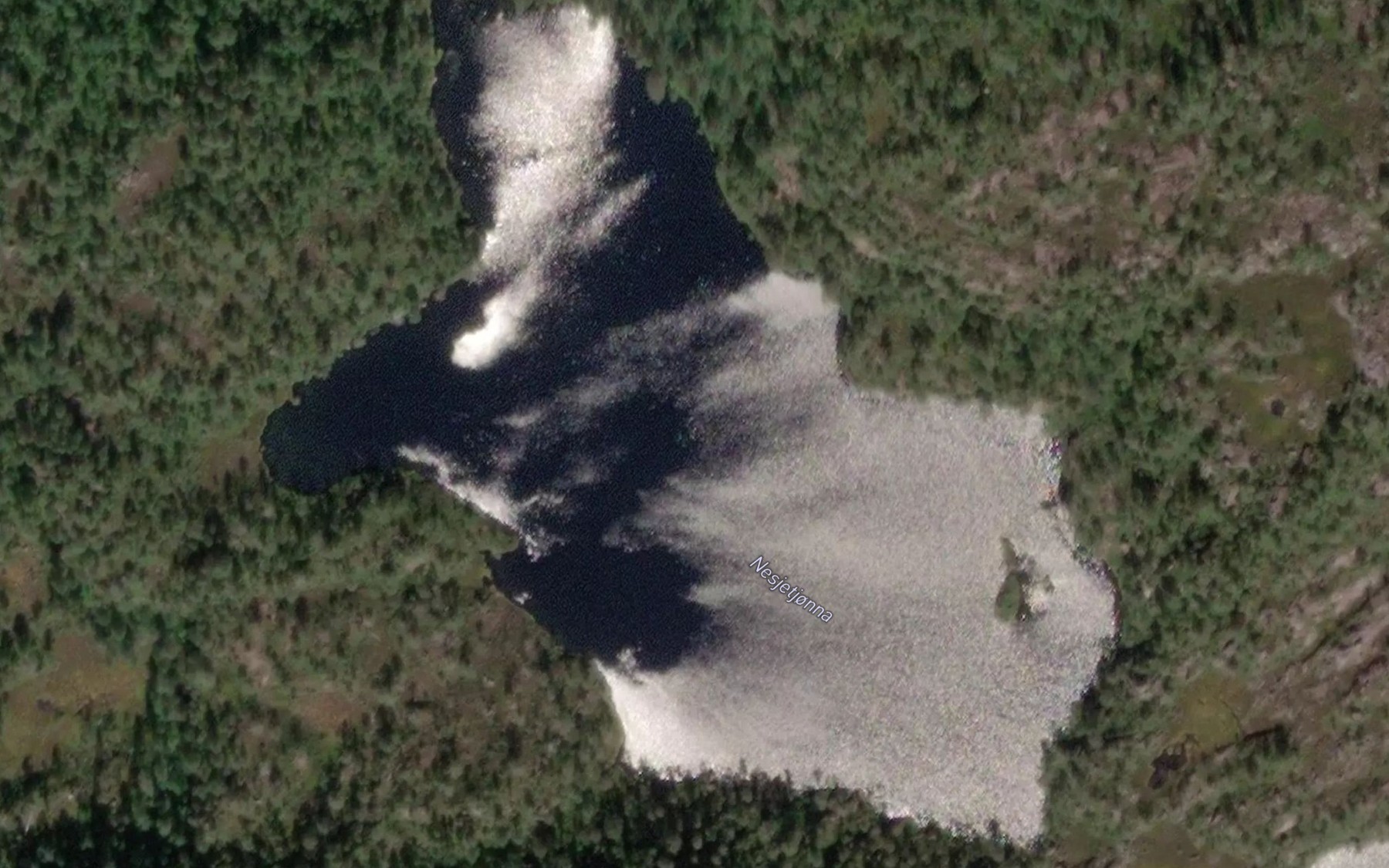 Satellite map of the Nesjetjonna