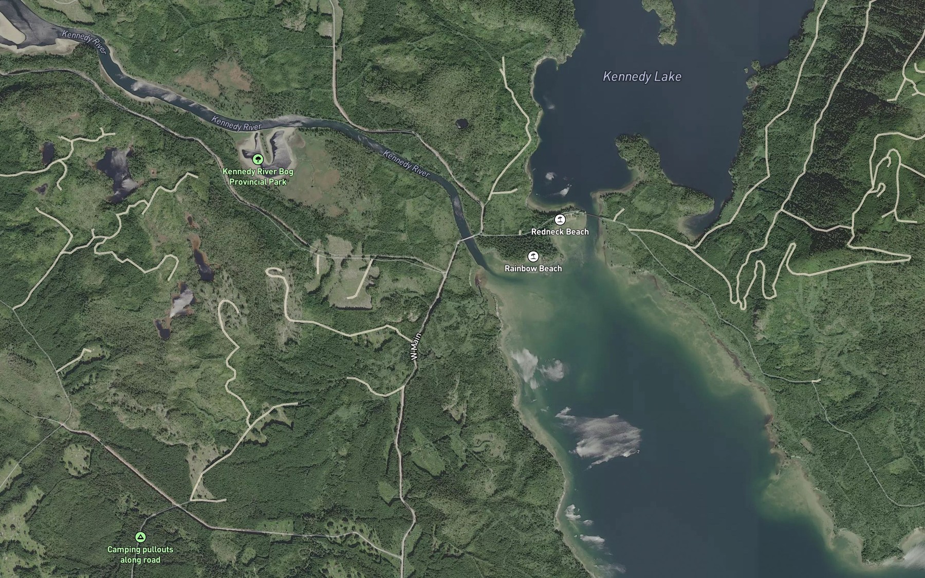 Satellite map of the Staghorn Creek