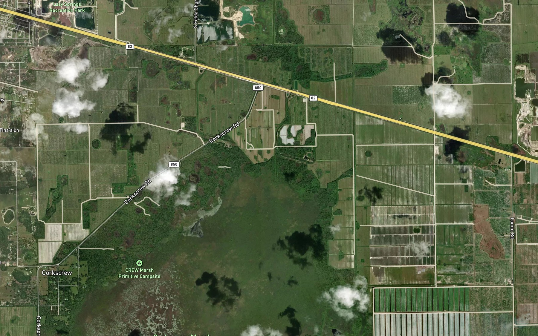 Satellite map of the Carson Gully