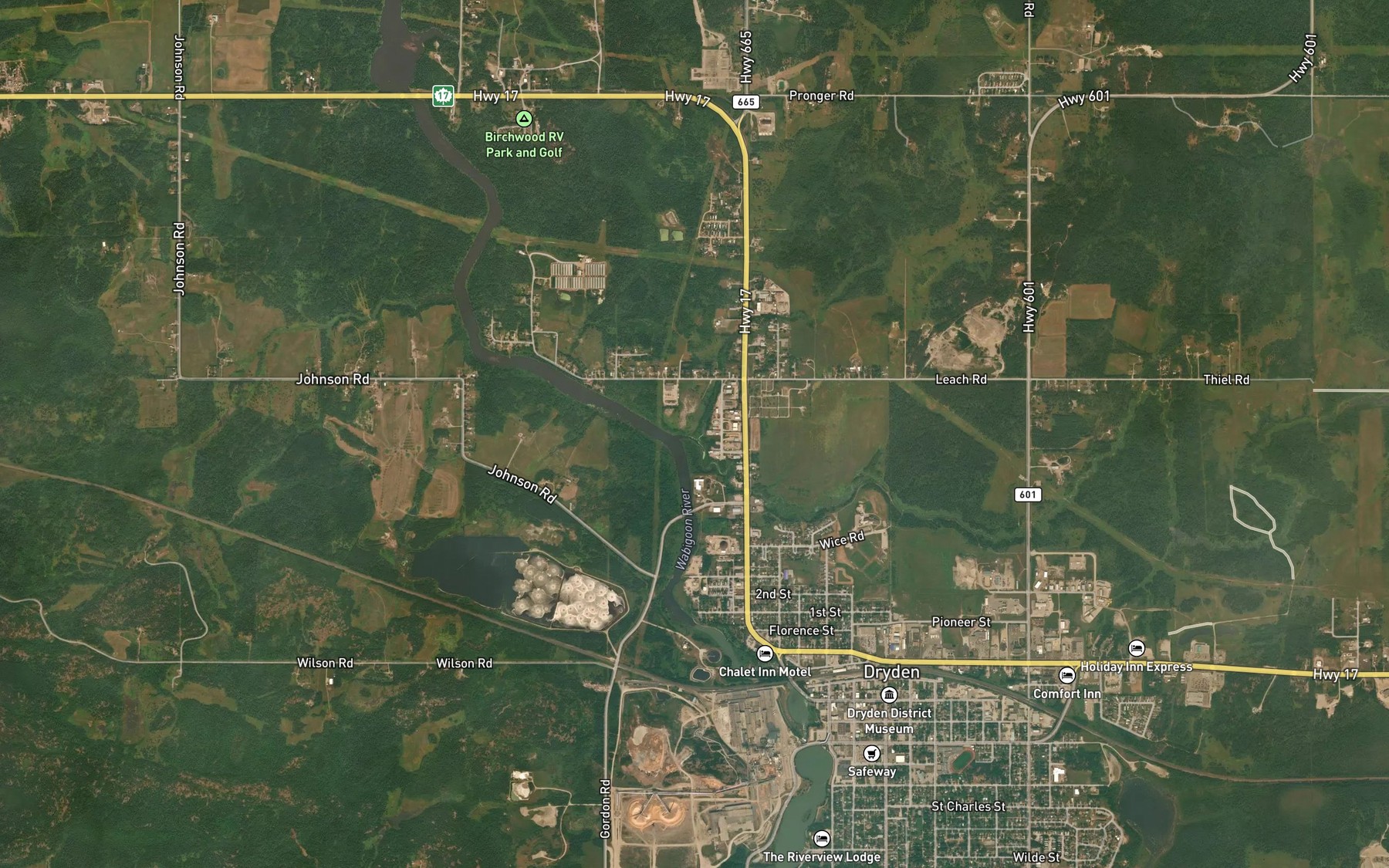 Satellite map of the Swanson's Creek