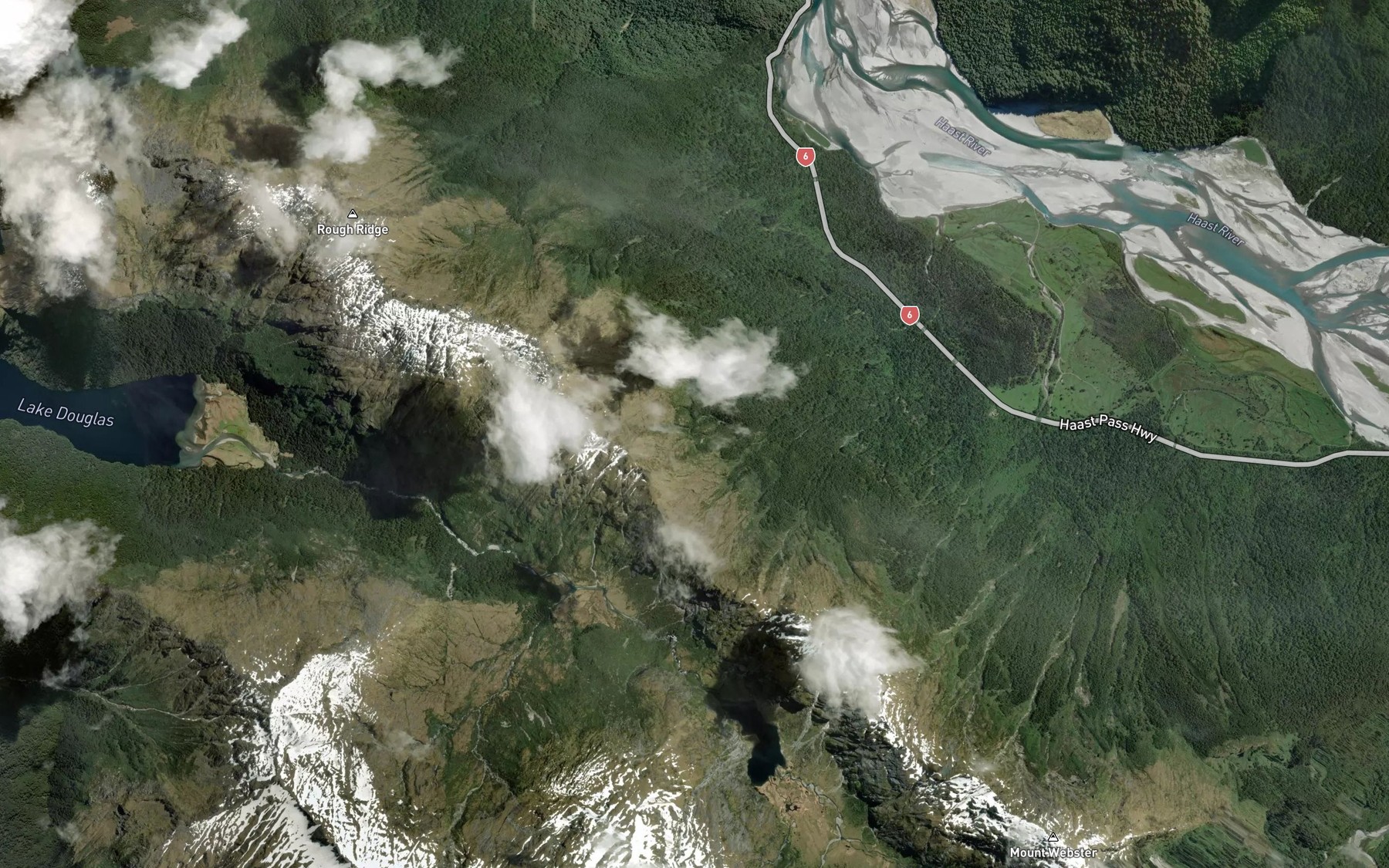 Satellite map of the Gunboat Creek
