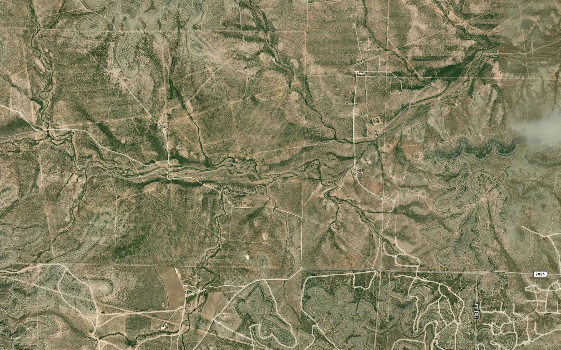 Satellite map of the Little Mulberry Creek