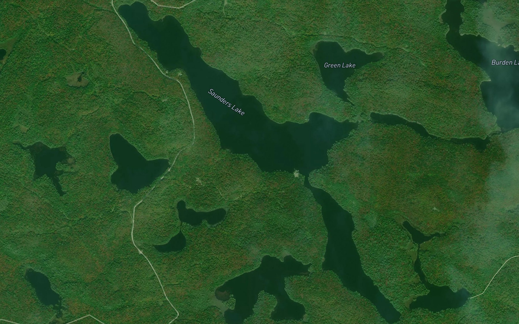Satellite map of the Saunders Lake