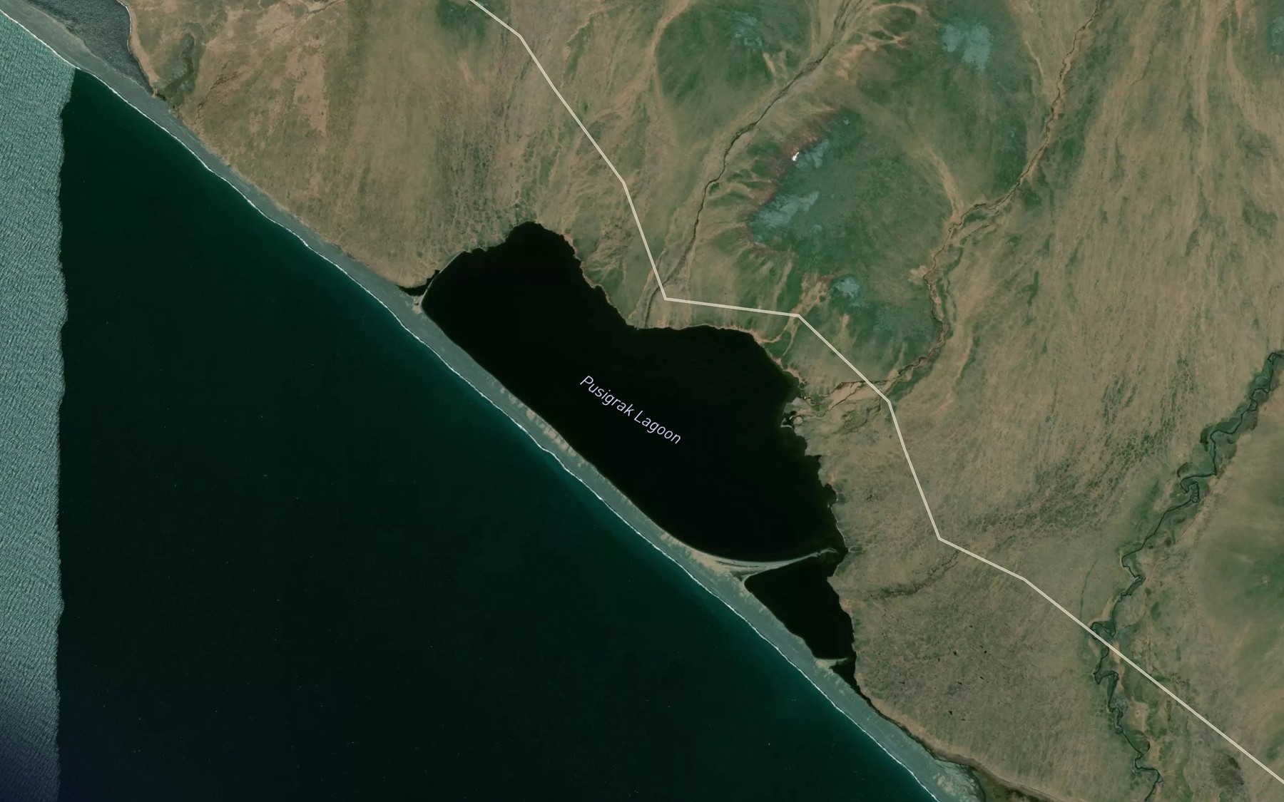 Satellite map of the Pusigrak Lagoon