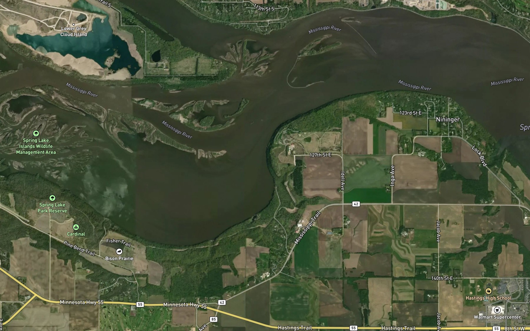 Satellite map of the Spot 1