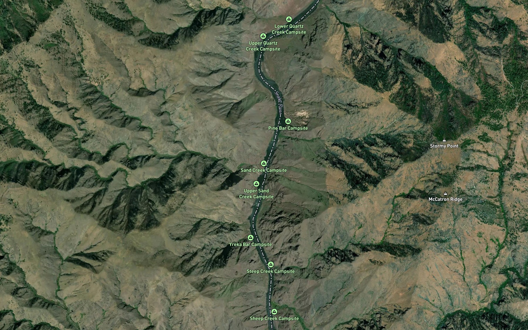 Satellite map of the Sand Creek