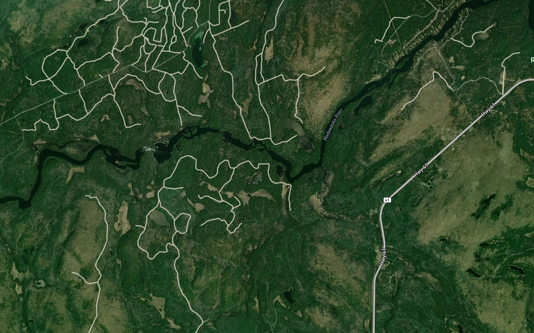 Satellite map of the Henderson Creek